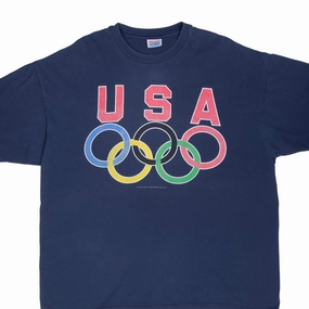 VINTAGE OLYMPICS TEAM USA TEE SHIRT 1990S 2XL MADE IN USA