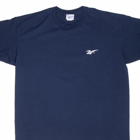 VINTAGE REEBOK 1990S NAVY BLUE TEE SHIRT 2XL MADE IN USA