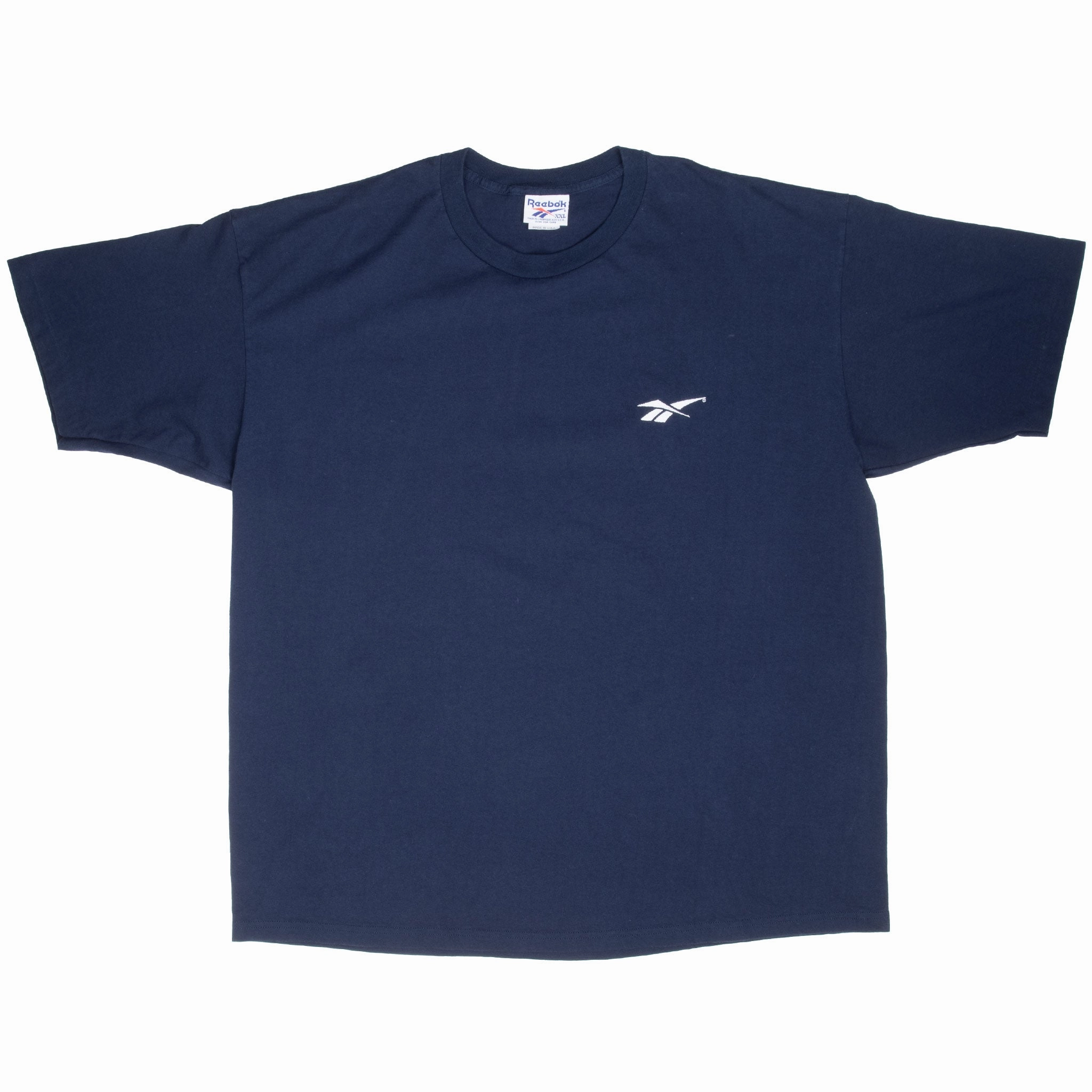VINTAGE REEBOK 1990S NAVY BLUE TEE SHIRT 2XL MADE IN USA