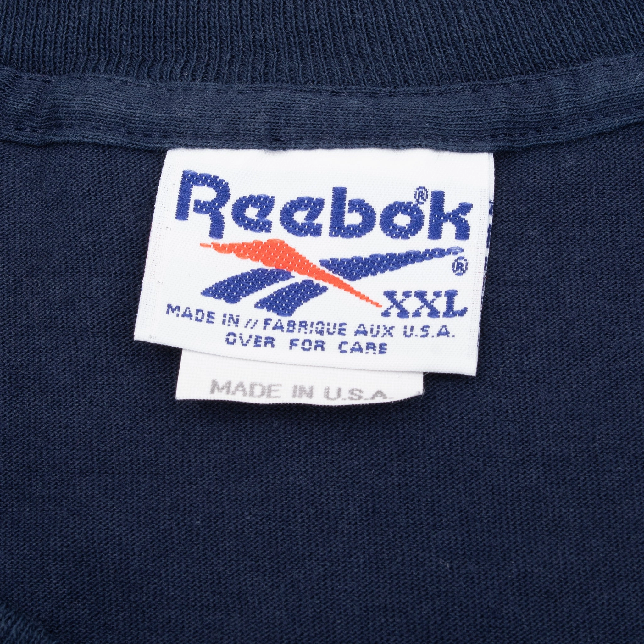 VINTAGE REEBOK 1990S NAVY BLUE TEE SHIRT 2XL MADE IN USA