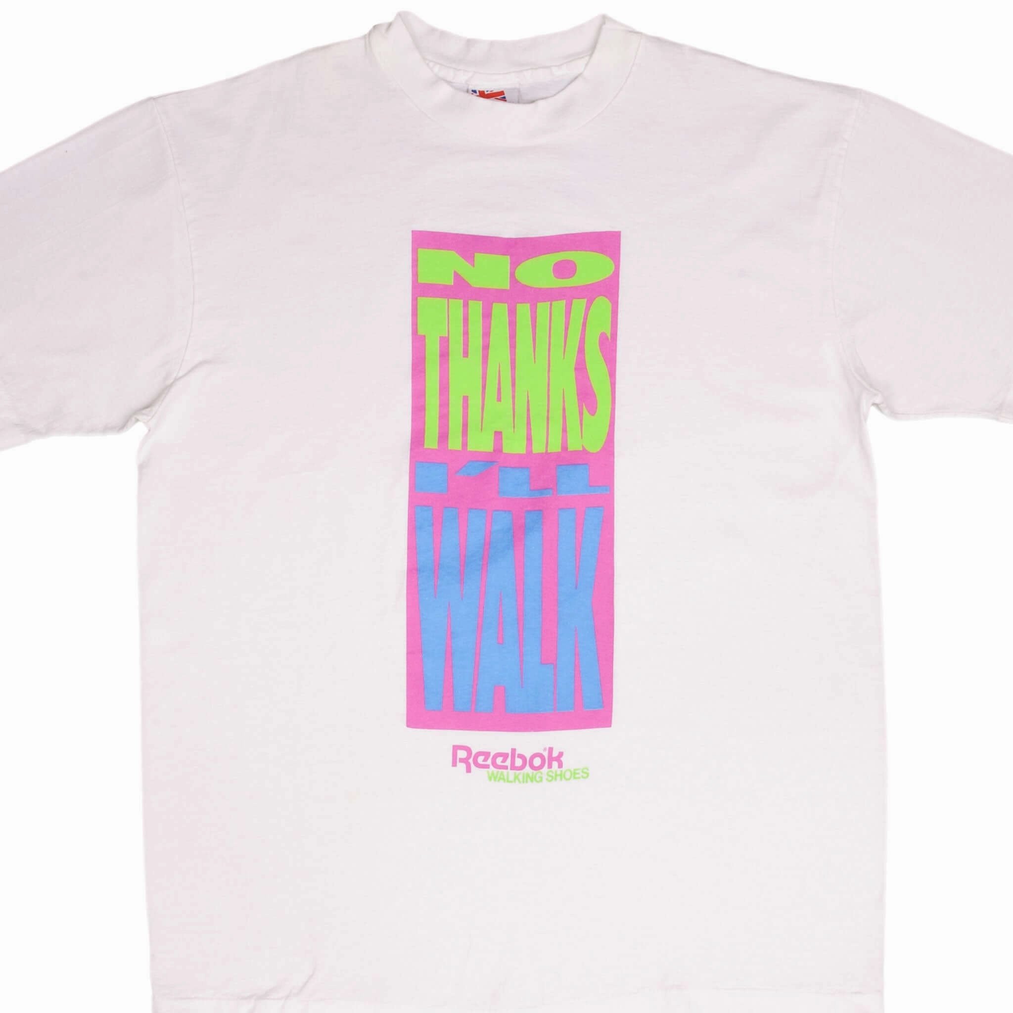 VINTAGE REEBOK I THINK I'LL WALK 1990S TEE SHIRT SIZE LARGE MADE IN USA