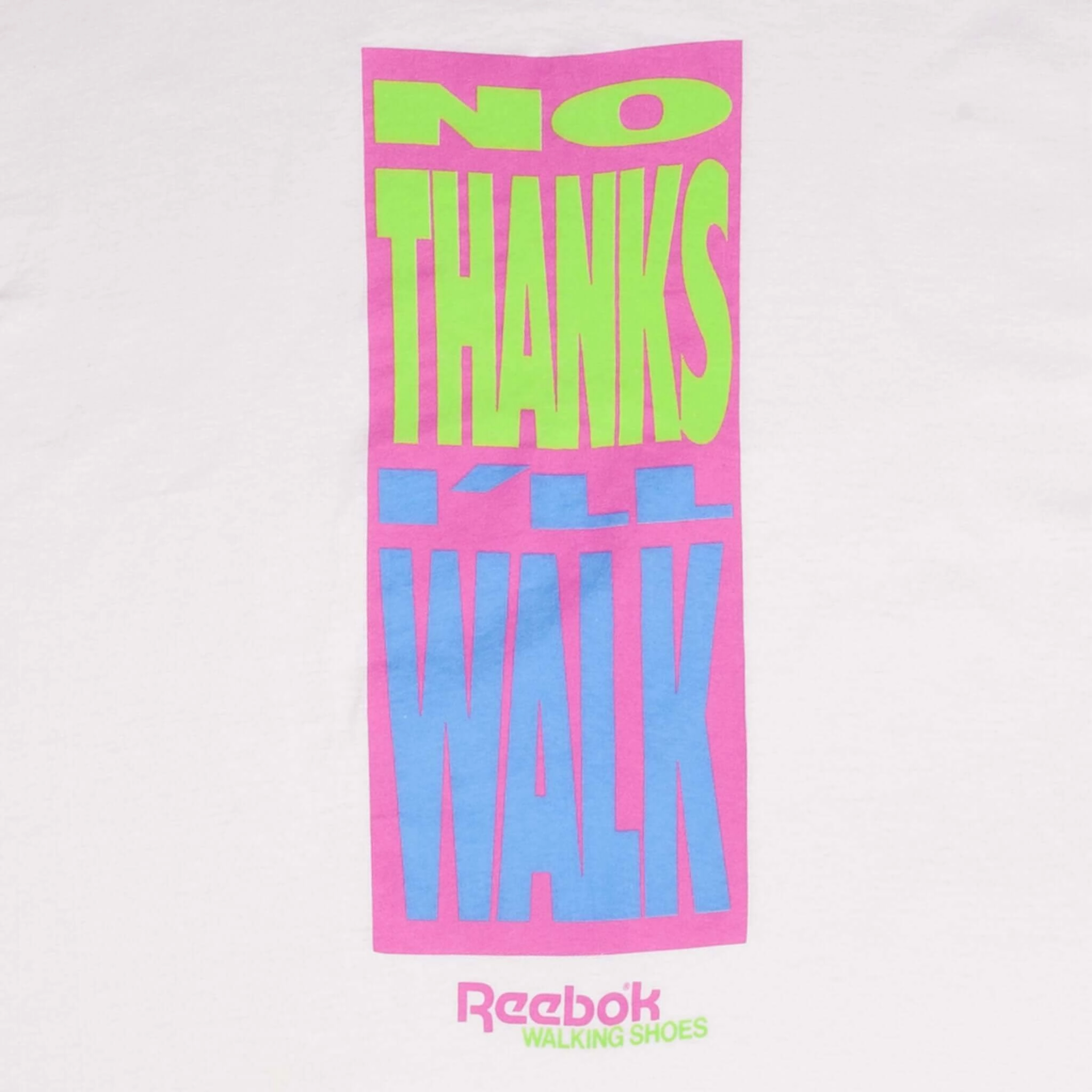 VINTAGE REEBOK I THINK I'LL WALK 1990S TEE SHIRT SIZE LARGE MADE IN USA