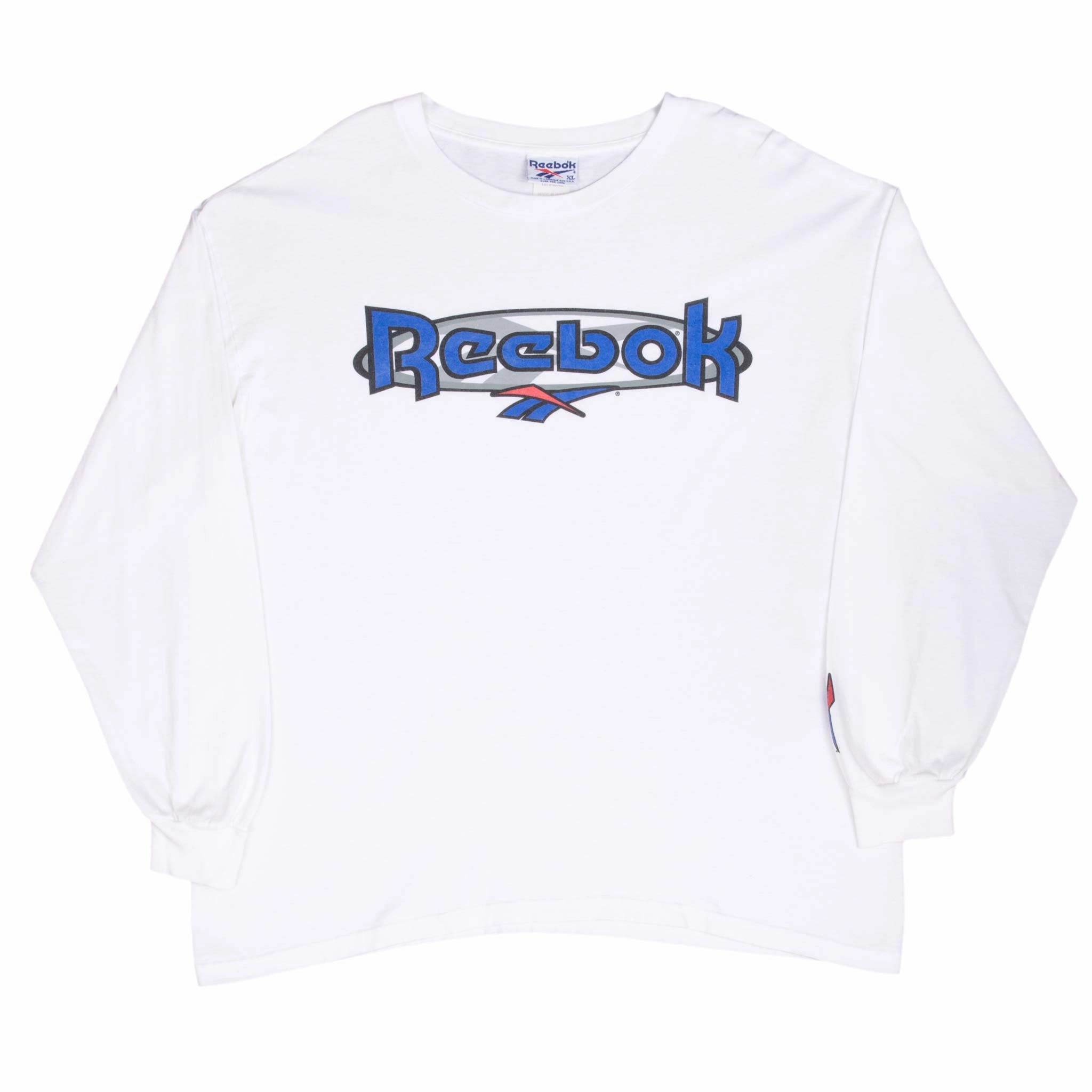 VINTAGE REEBOK SPELLOUT 1990S LONG SLEEVE TEE SHIRT XL MADE IN USA