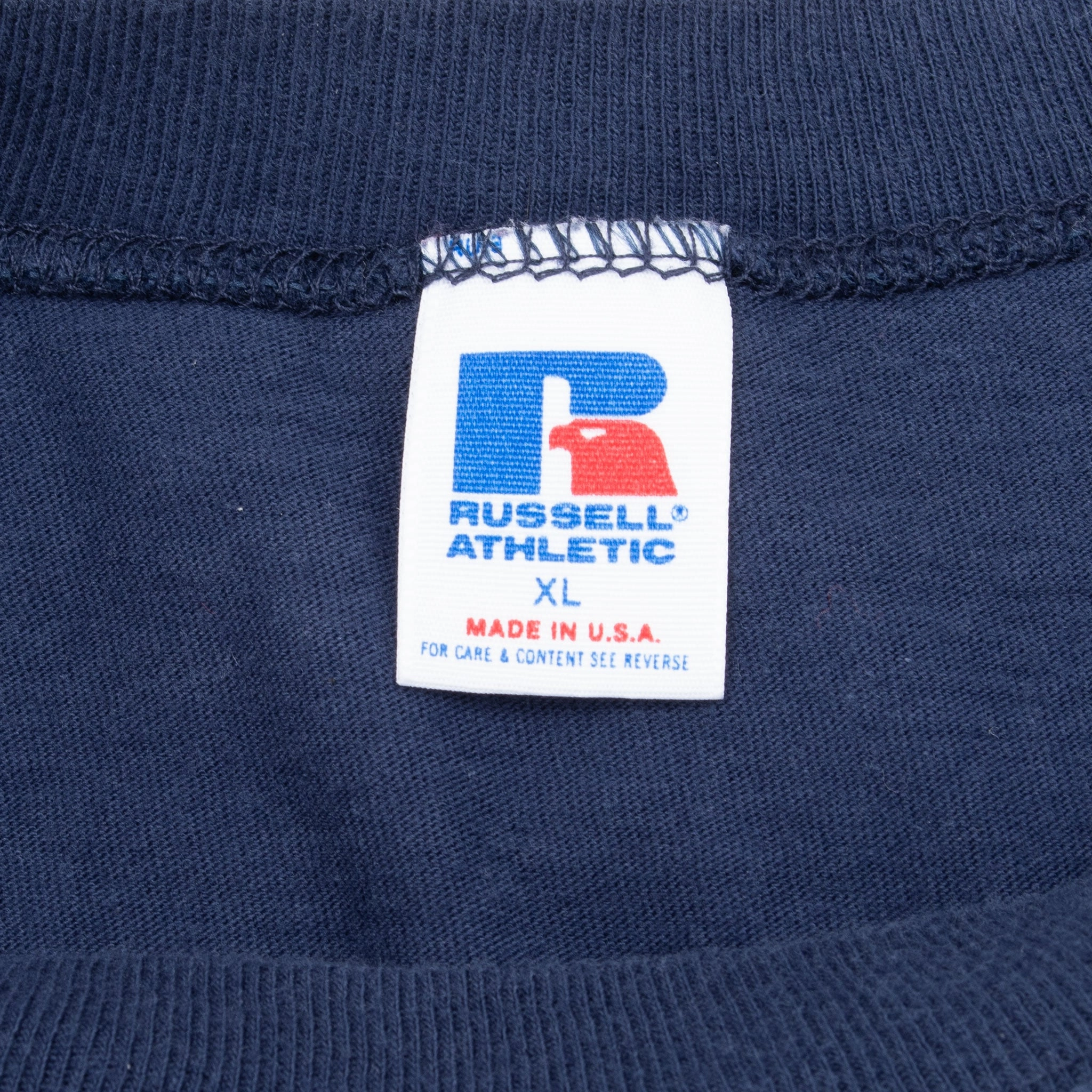 VINTAGE RUSSELL ATHLETIC BLUE TEE SHIRT 1990S XL