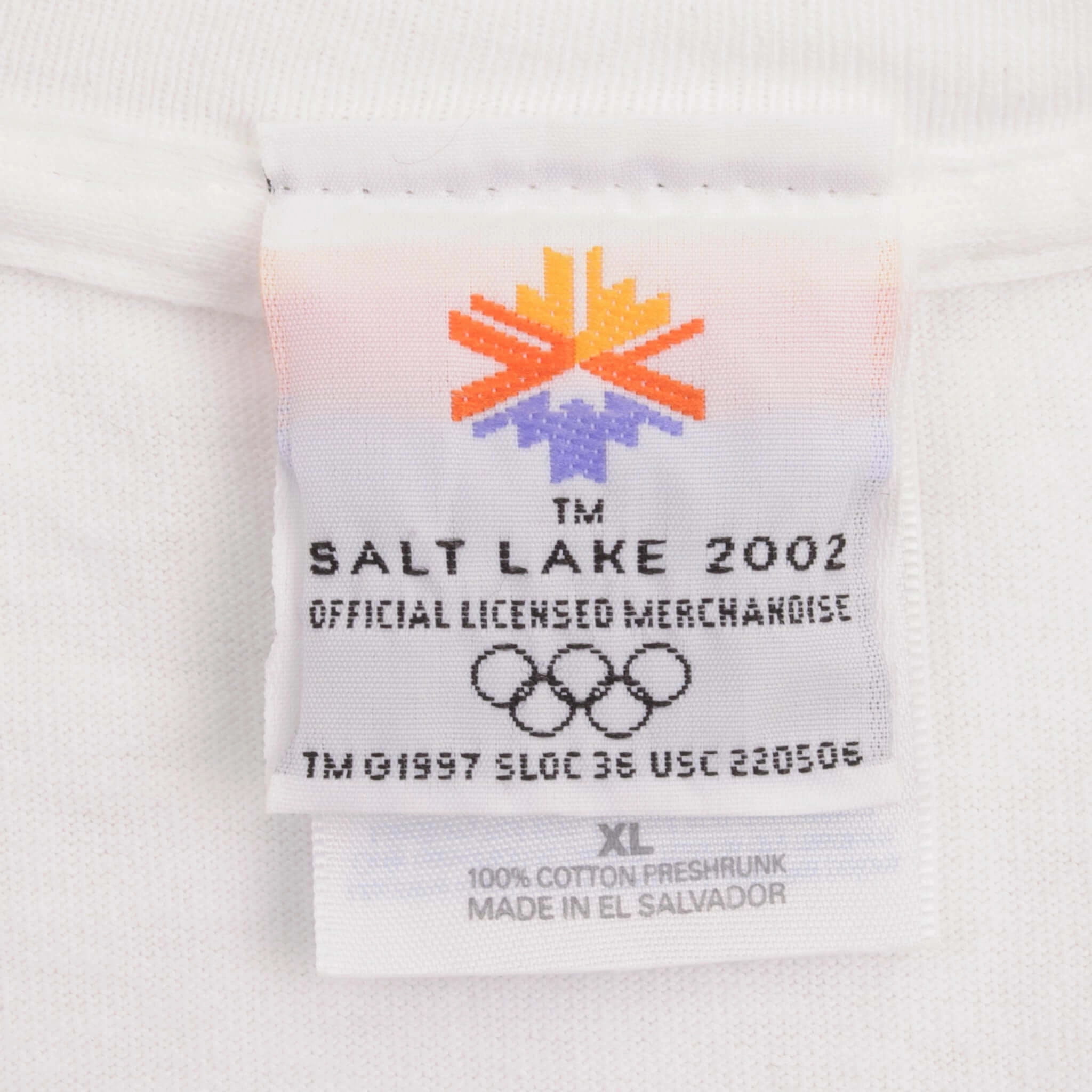 VINTAGE SALT LAKE WINTER OLYMPIC GAMES 2002 SKI TEE SHIRT SIZE XL