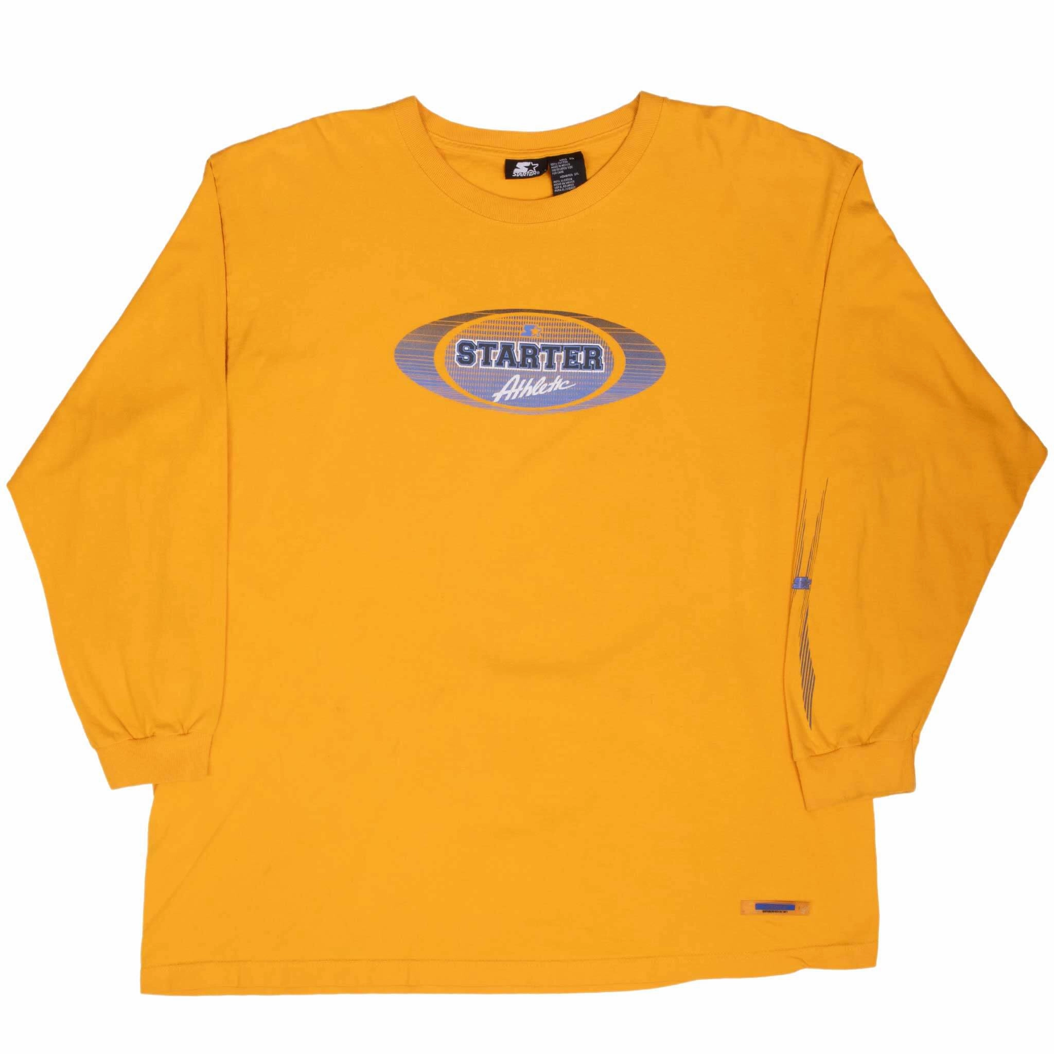 VINTAGE STARTER ATHLETIC YELLOW LONG SLEEVE TEE SHIRT 1990S XL