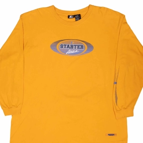 VINTAGE STARTER ATHLETIC YELLOW LONG SLEEVE TEE SHIRT 1990S XL