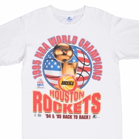 VINTAGE STARTER NBA HOUSTON ROCKETS 1995 TEE SHIRT MEDIUM MADE IN USA