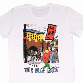 VINTAGE THE ADVENTURES OF TINTIN THE BLUE LOTUS TEE SHIRT SIZE XL