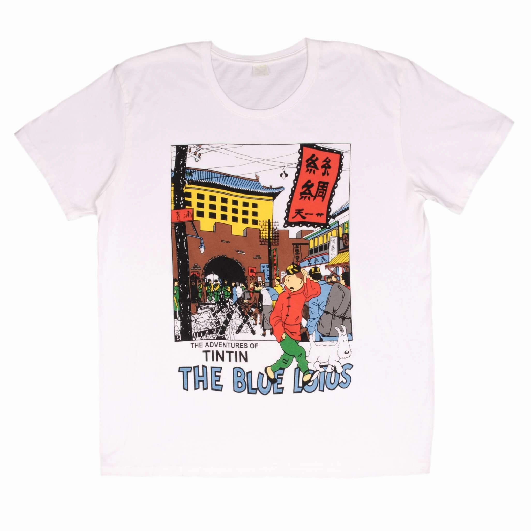 VINTAGE THE ADVENTURES OF TINTIN THE BLUE LOTUS TEE SHIRT SIZE XL