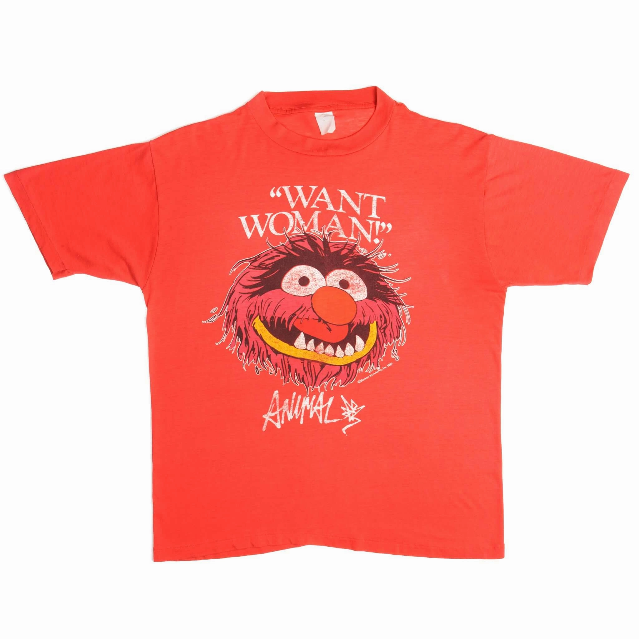 VINTAGE THE MUPPET SHOW ANIMAL TEE SHIRT 1981 SIZE LARGE MADE IN USA