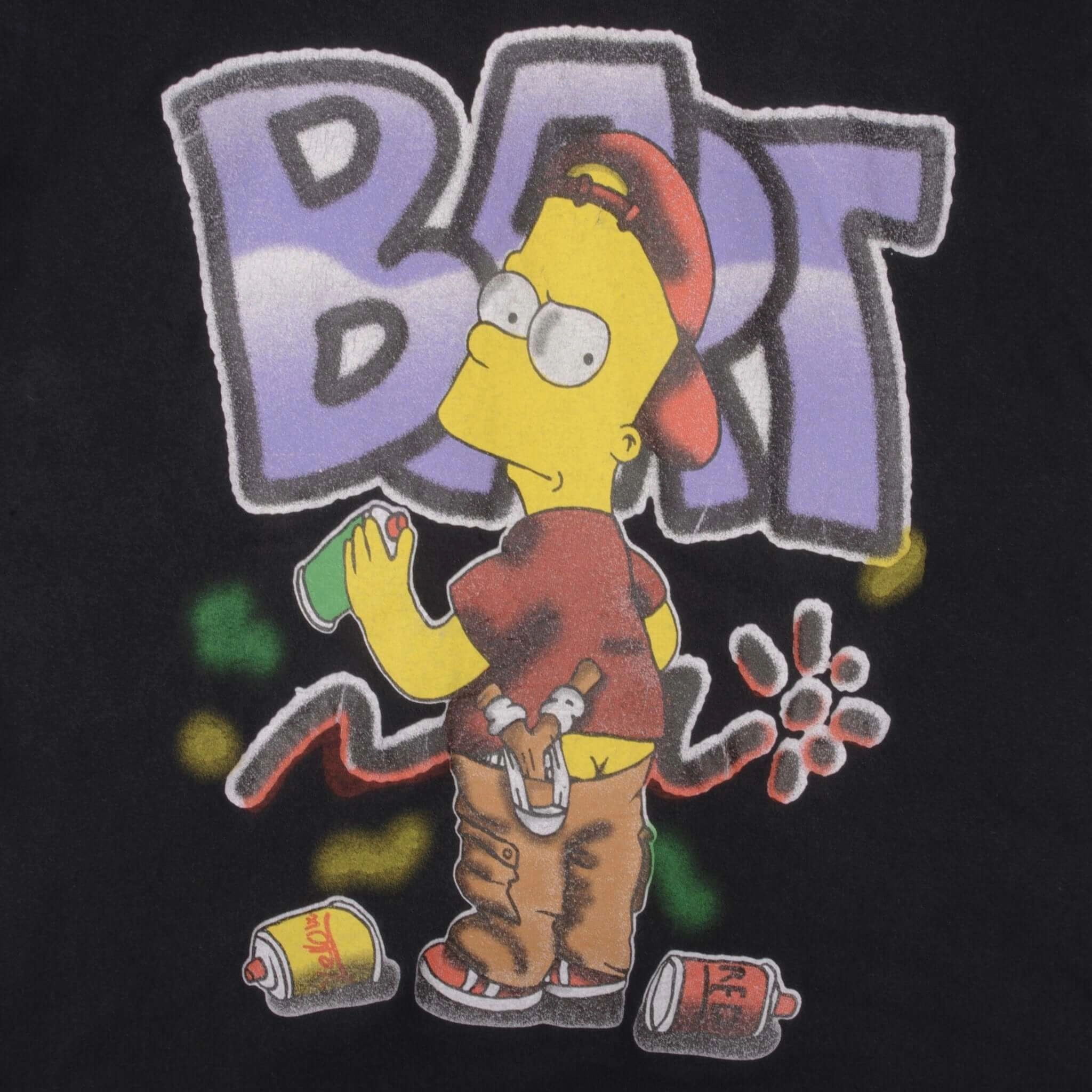 VINTAGE THE SIMPSONS BART GRAFFITI TEE SHIRT 1990S SIZE MEDIUM MADE IN USA