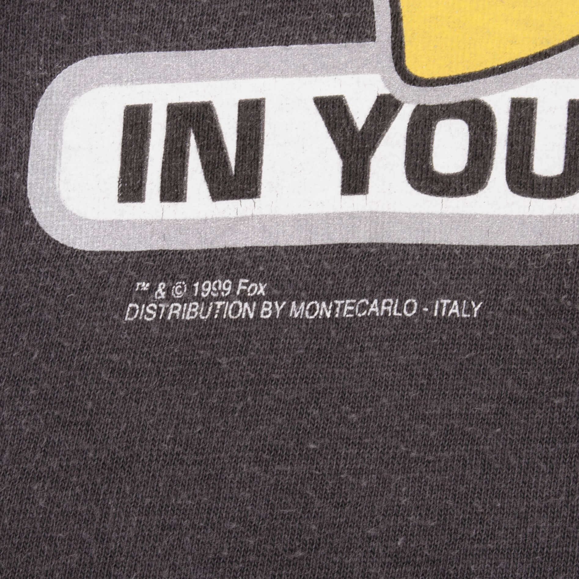 VINTAGE THE SIMPSONS BART IN YOUR FACE TEE SHIRT 1999 SIZE MEDIUM