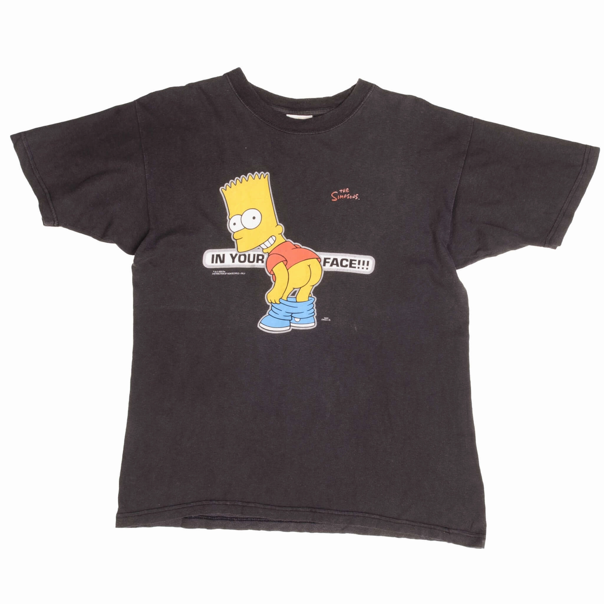 VINTAGE THE SIMPSONS BART IN YOUR FACE TEE SHIRT 1999 SIZE MEDIUM