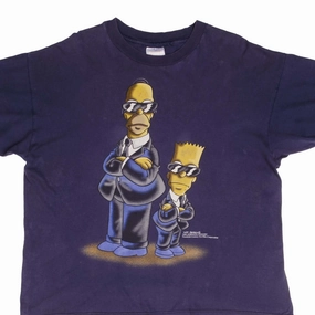 VINTAGE THE SIMPSONS HOMER AND BART SECRET AGENTS TEE SHIRT 1997 SIZE XL