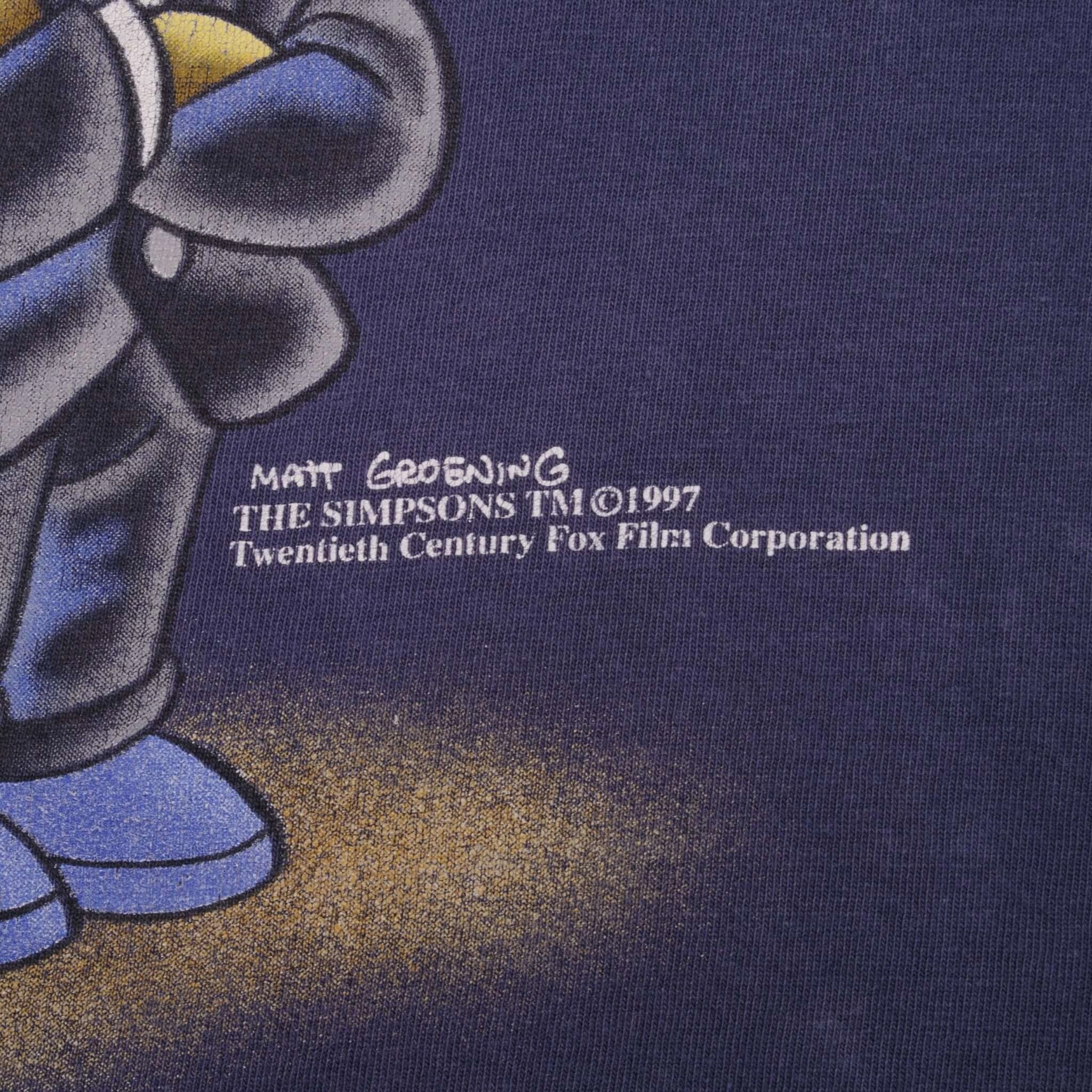 VINTAGE THE SIMPSONS HOMER AND BART SECRET AGENTS TEE SHIRT 1997 SIZE XL
