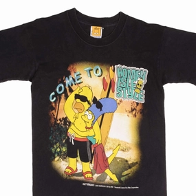 VINTAGE THE SIMPSONS HOMER AND MARGE SURFING TEE SHIRT 1999 SIZE SMALL