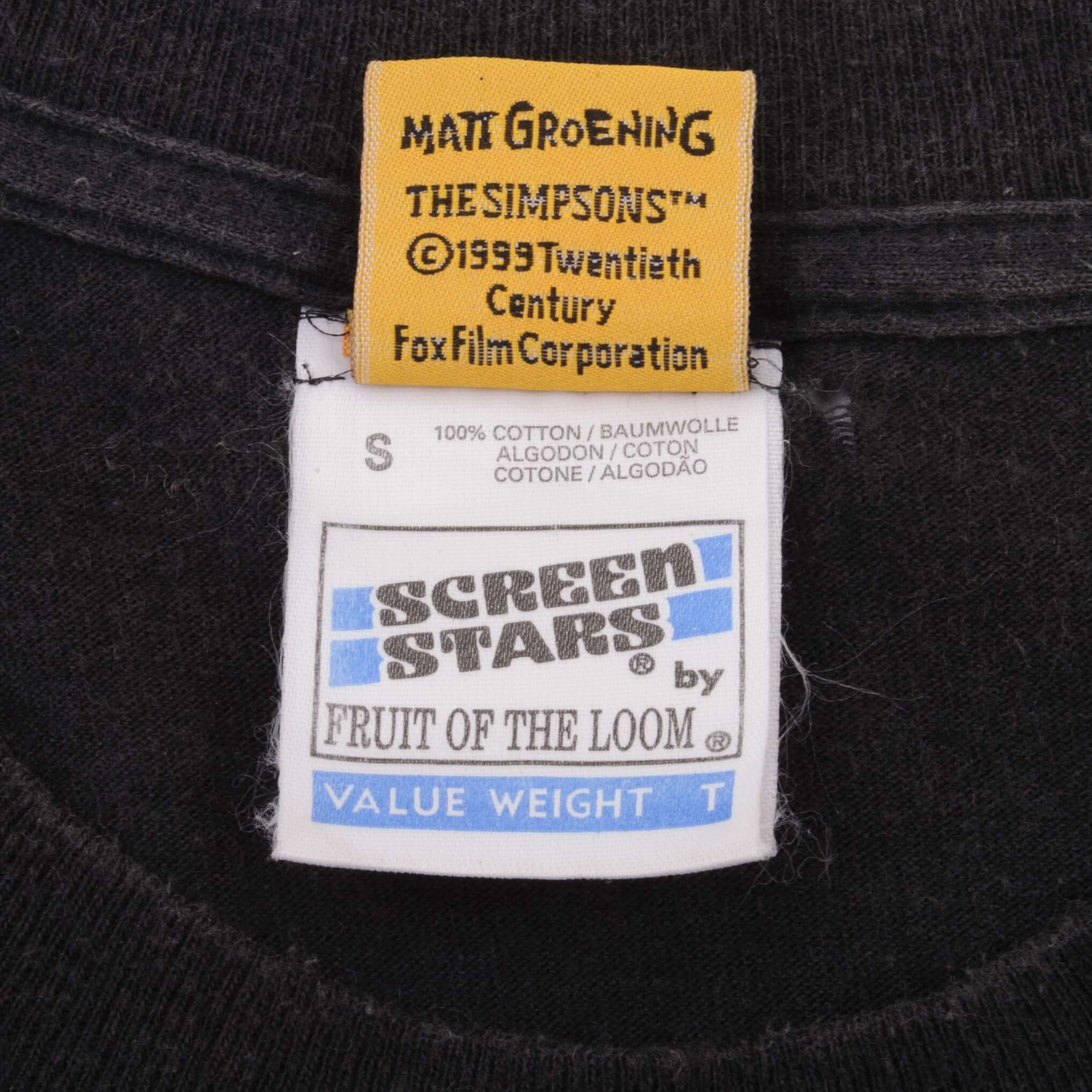 VINTAGE THE SIMPSONS HOMER AND MARGE SURFING TEE SHIRT 1999 SIZE SMALL