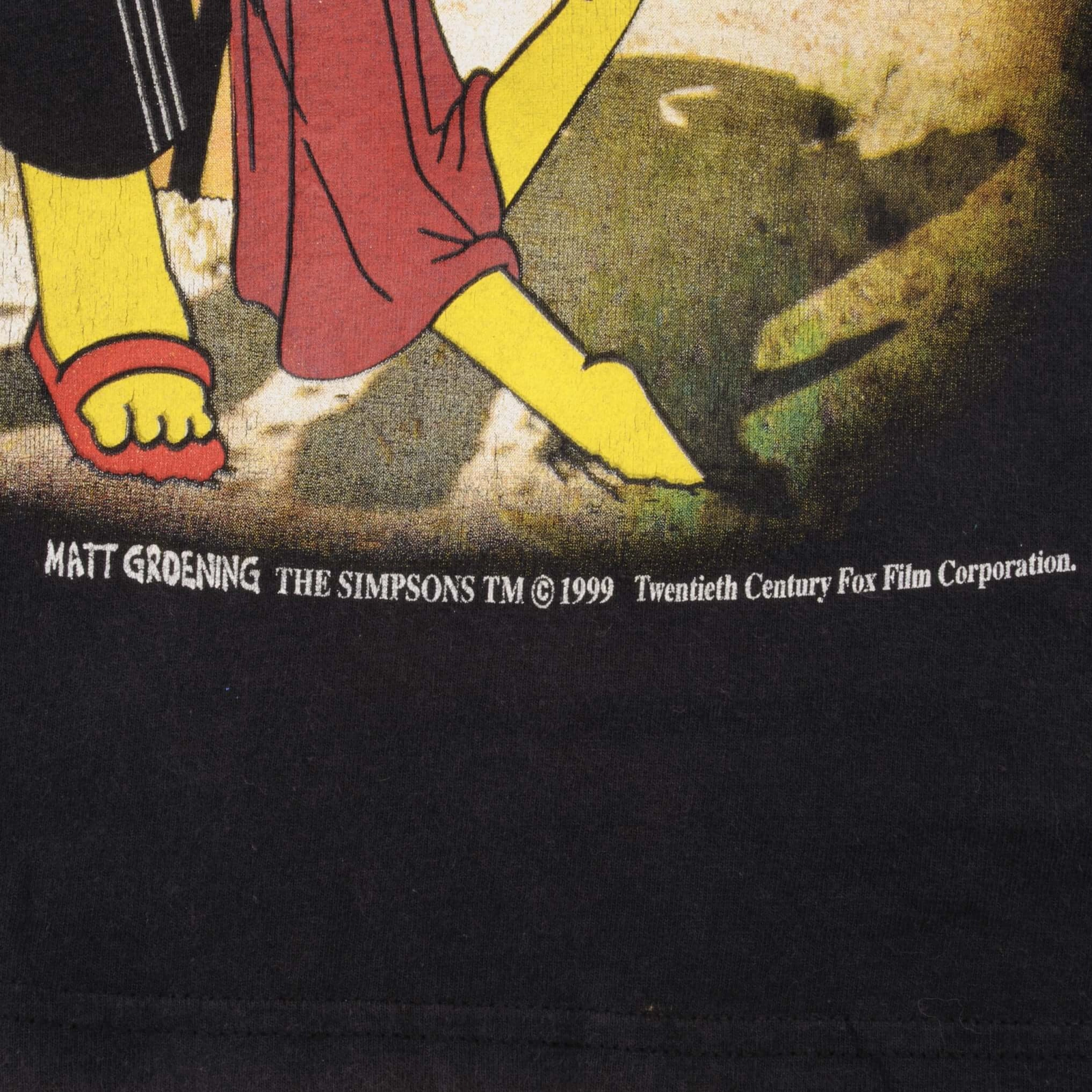 VINTAGE THE SIMPSONS HOMER AND MARGE SURFING TEE SHIRT 1999 SIZE SMALL