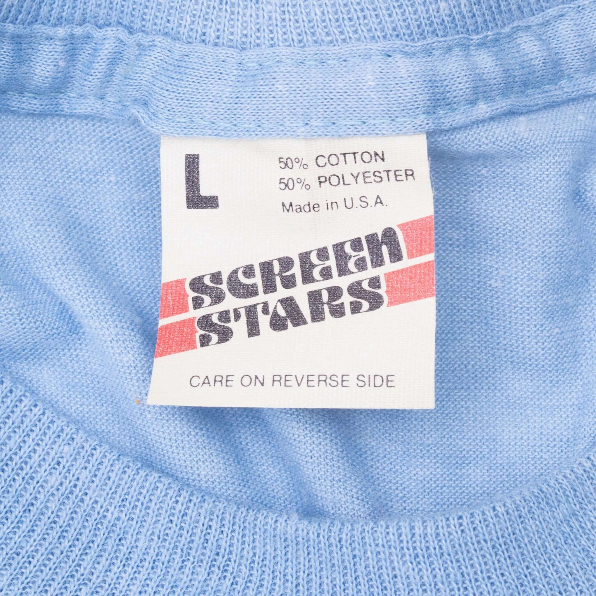 VINTAGE WILSON TENNIS BLUE TEE SHIRT 1980S SMALL MADE IN USA DEADSTOCK