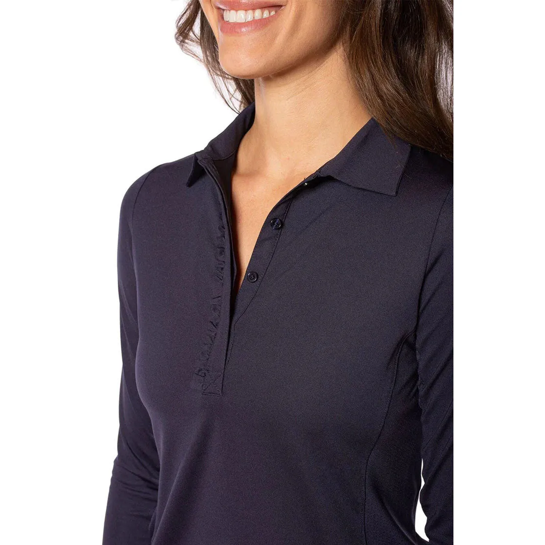 Redefine Classic Own the Vibe Golftini Women'S Long Sleeve Ruffle Golf Shirt - Navy