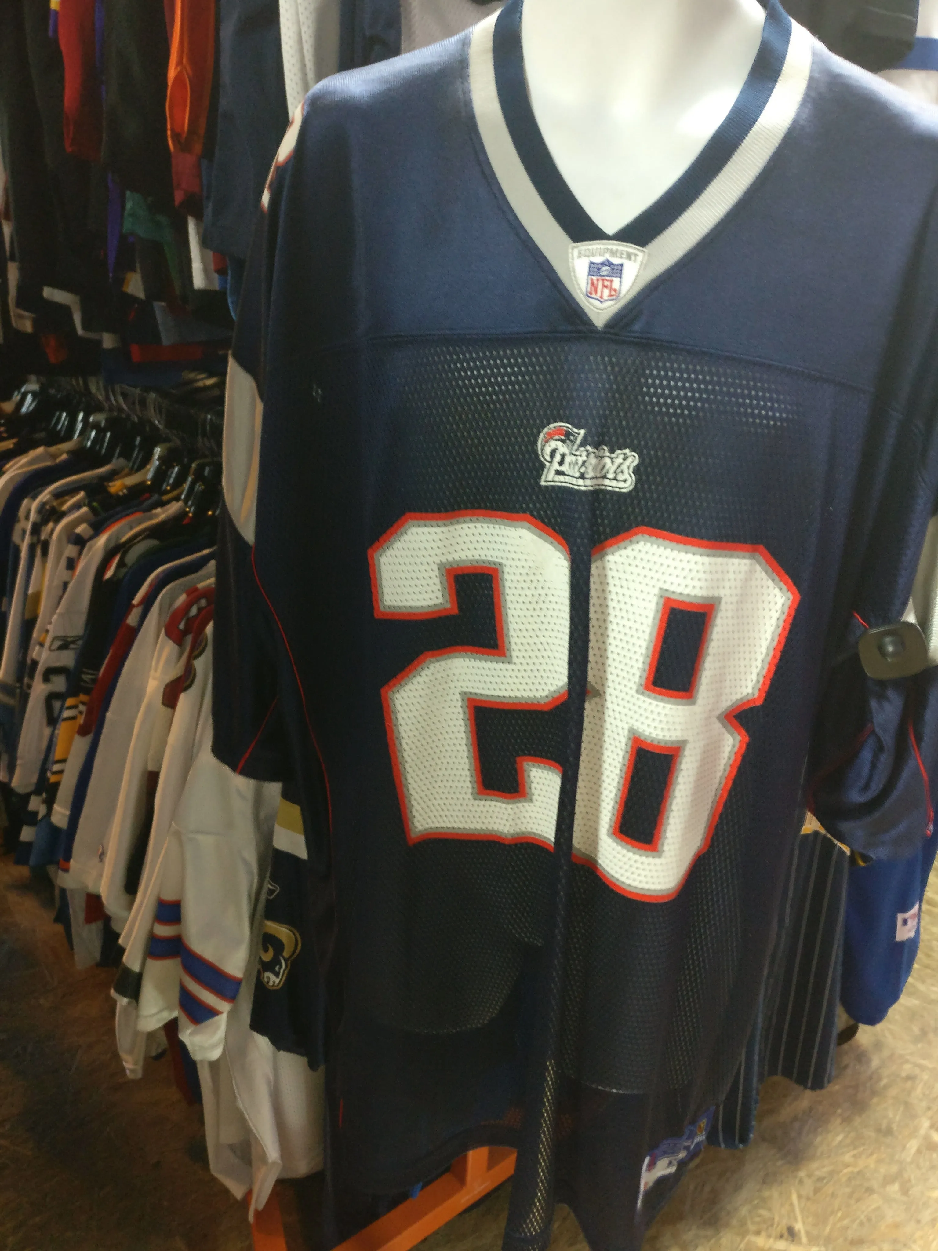 Vtg #28 COREY DILLON NE Patriots NFL Reebok Jersey 2XL (Deadstock)