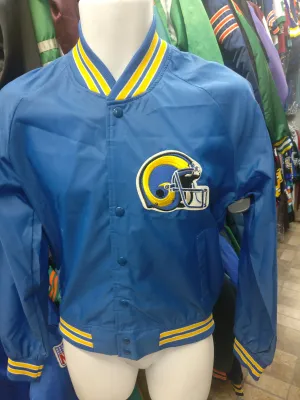 Vtg 80s LOS ANGELES RAMS NFL Chalk Line Windbreaker Jacket S Deadstock