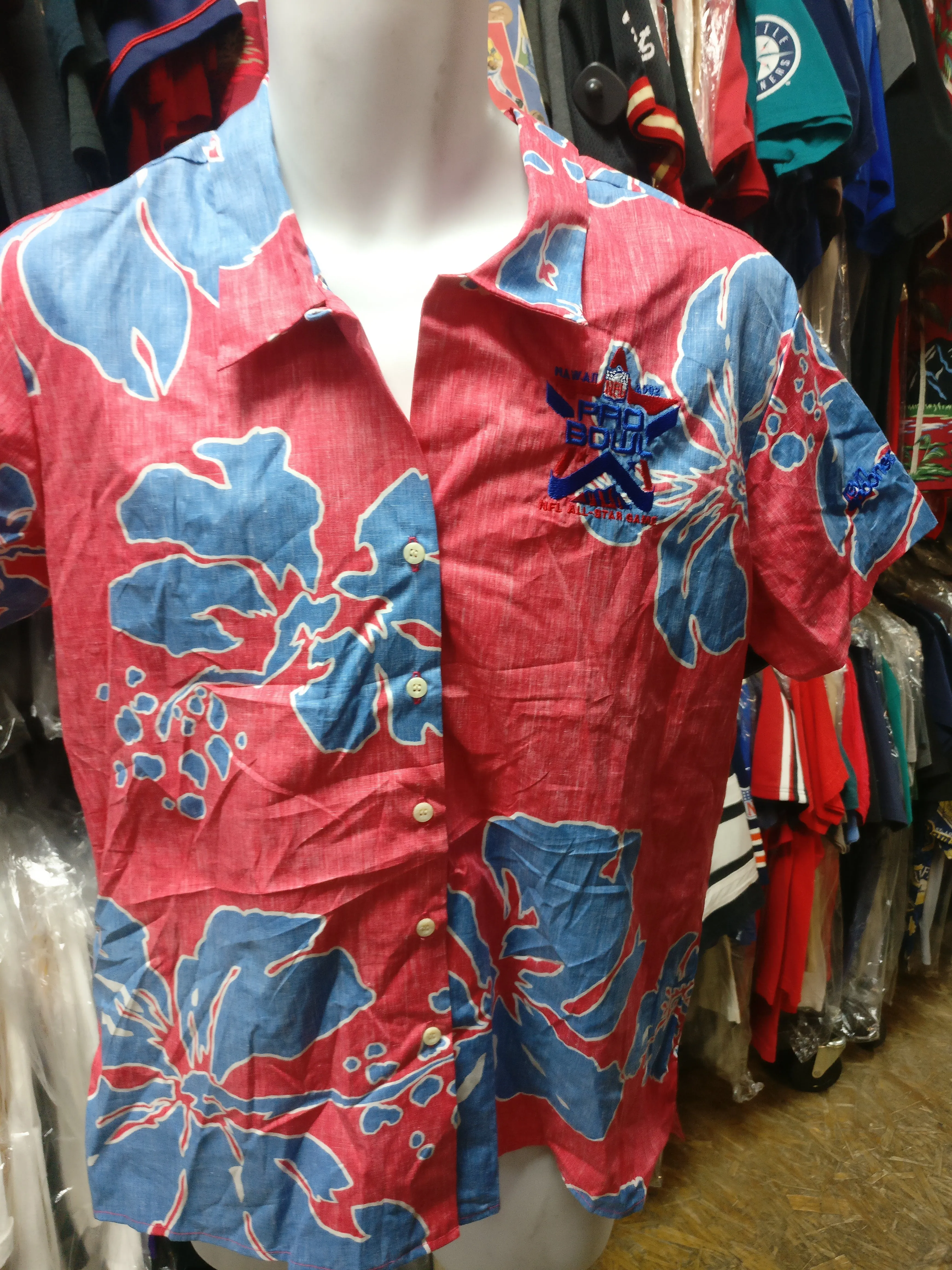 Vtg'02Women's PRO BOWL All Star Game NFL Reyn Spooner Hawaiian Shirt M