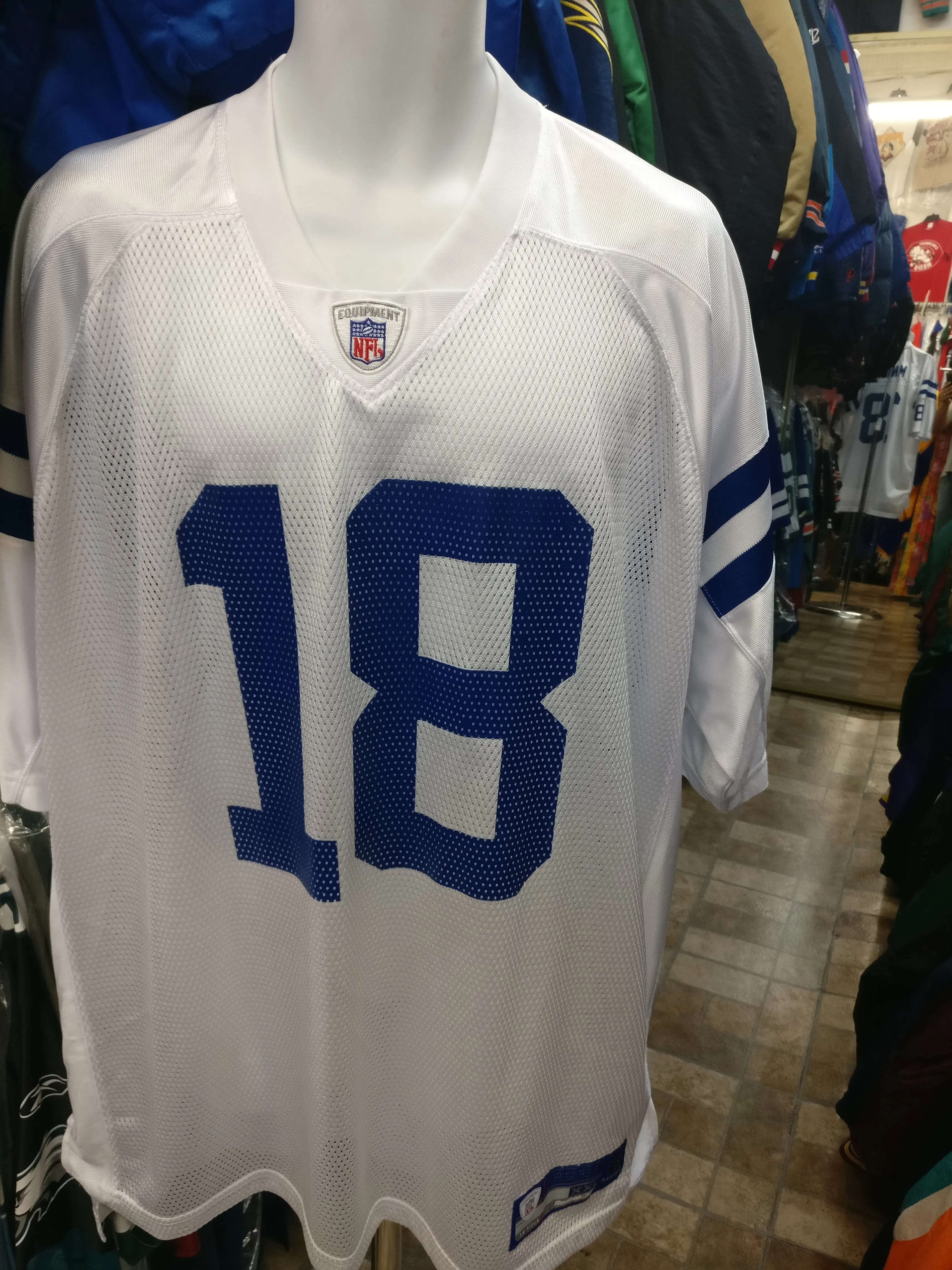 Vtg#18 PEYTON MANNING Indianapolis Colts Reebok Jersey 2XL (Deadstock)