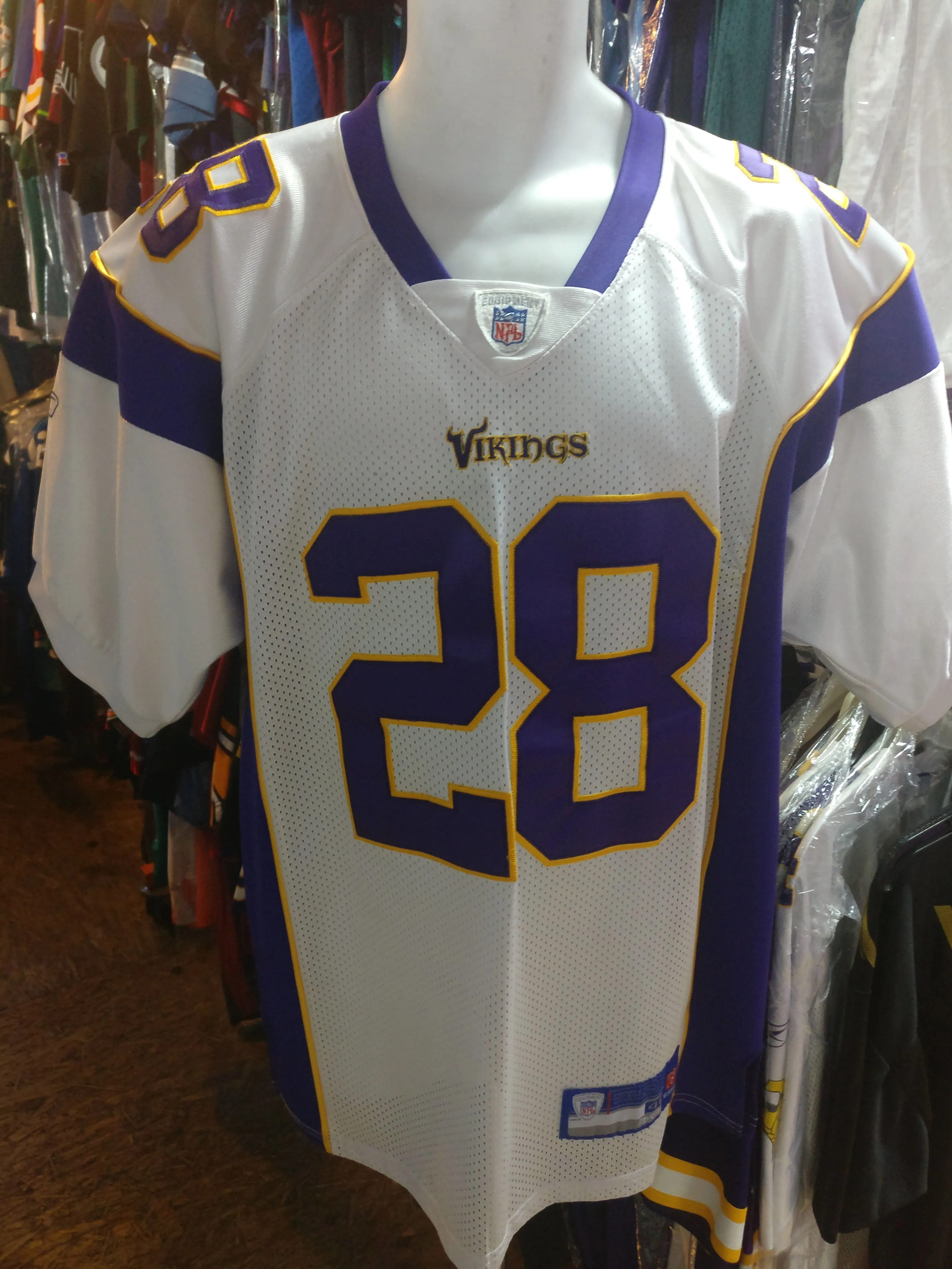 Vtg#28ADRIAN PETERSON Minnesota Vikings NFL Reebok Authentic Jersey 48