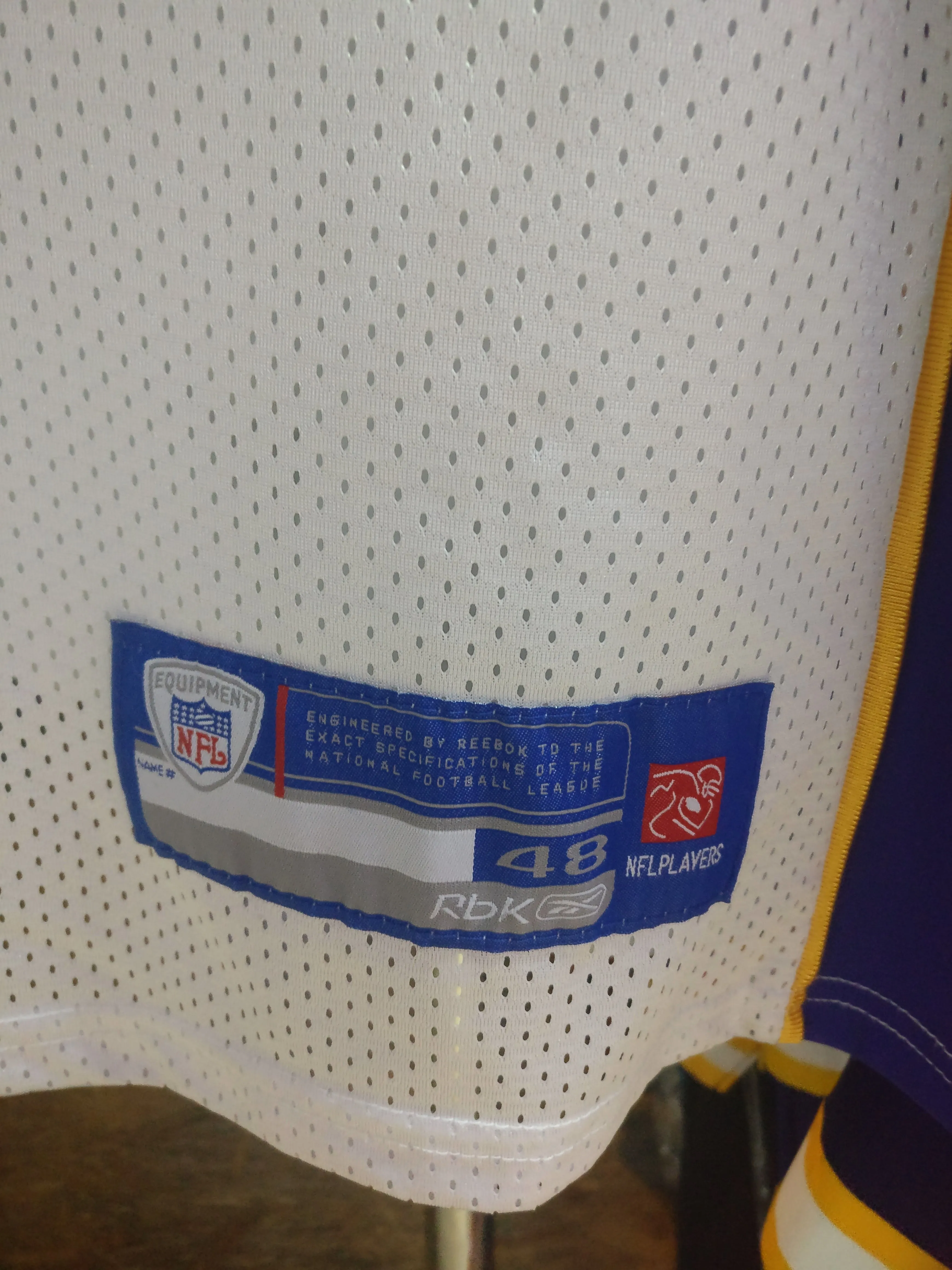 Vtg#28ADRIAN PETERSON Minnesota Vikings NFL Reebok Authentic Jersey 48