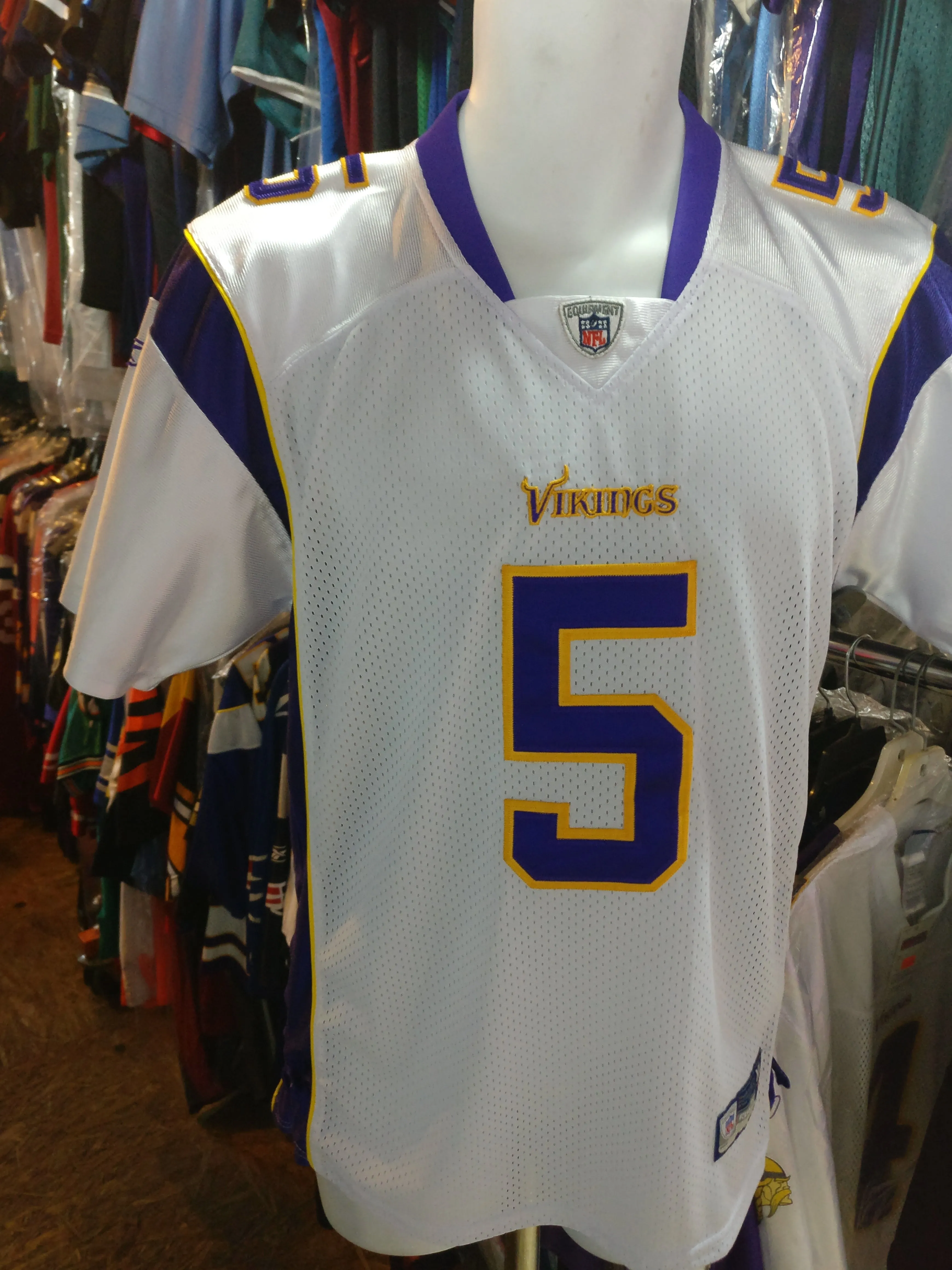 Vtg#5 DONOVAN McNABB Minnesota Vikings NFL Reebok Authentic Jersey YXL