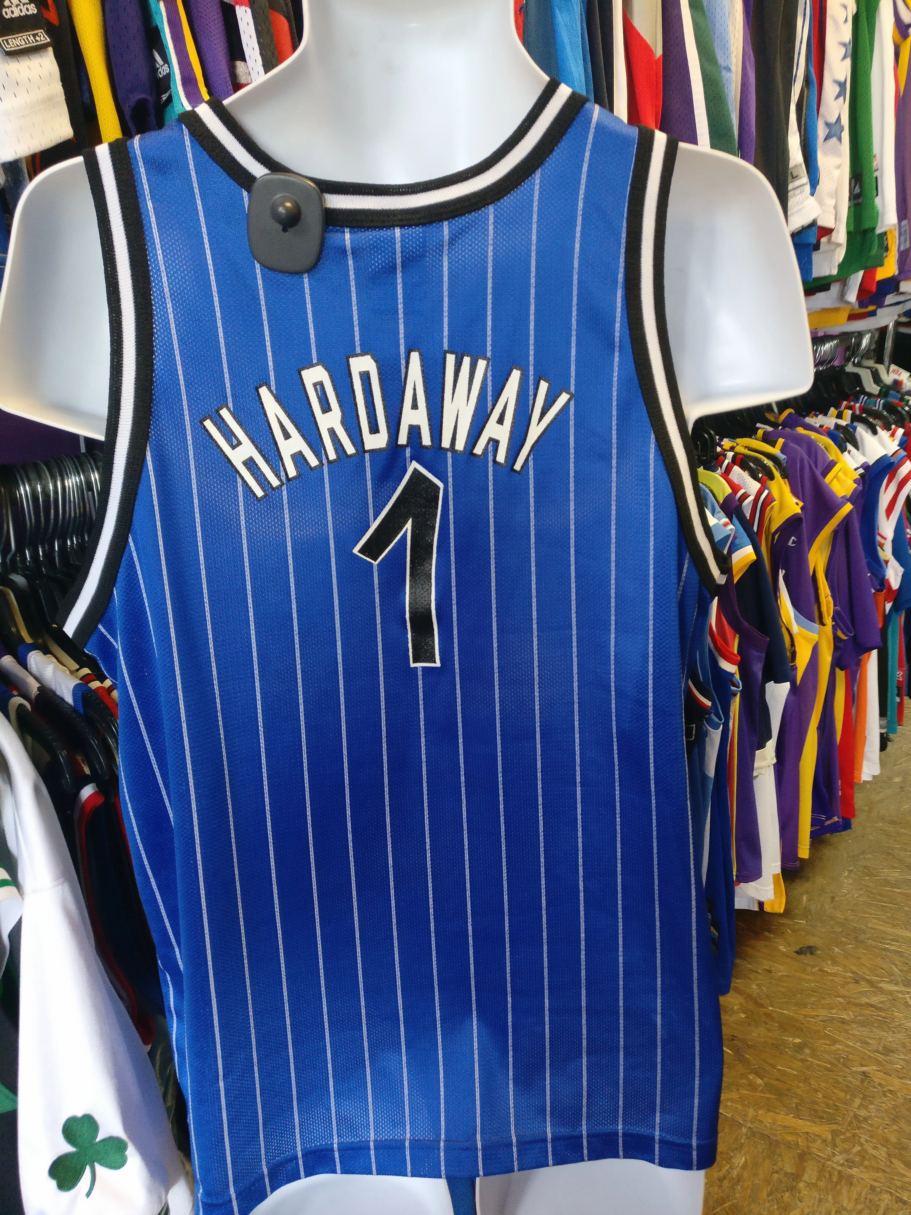 Vtg#1 PENNY HARDAWAY Orlando Magic NBA Pinstripe Champion Jersey 18-20