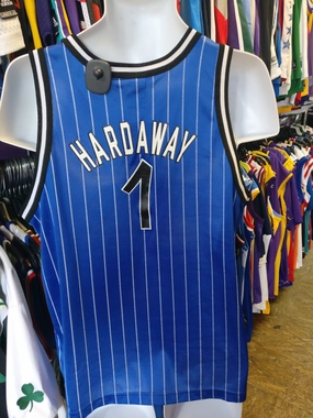 Vtg#1 PENNY HARDAWAY Orlando Magic NBA Pinstripe Champion Jersey 18-20