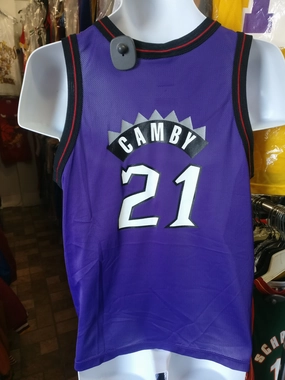 Vtg #21 MARCUS CAMBY Toronto Raptors NBA Champion Jersey 14-16 (Dino)