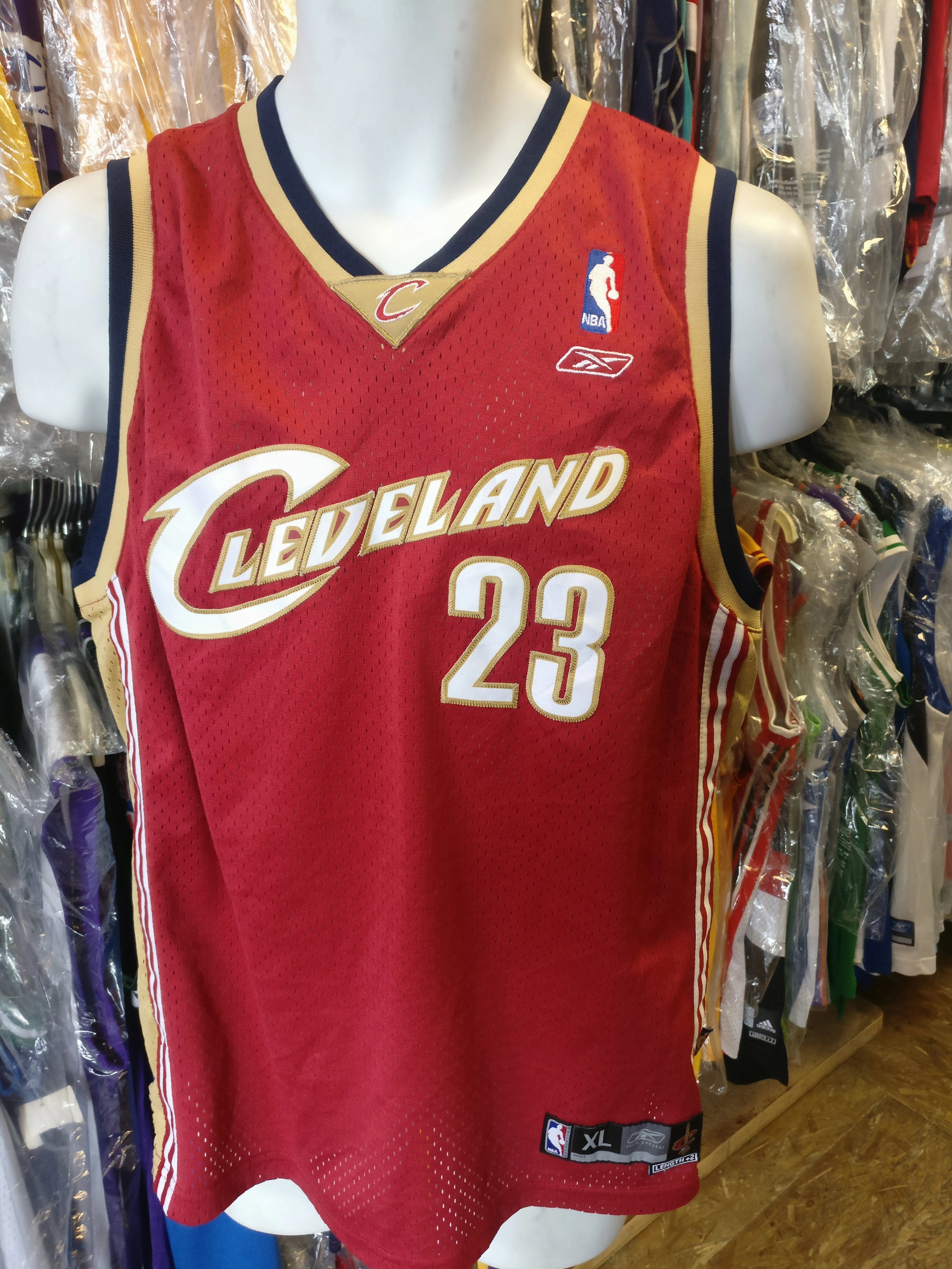 Vtg#23 LEBRON JAMES Cleveland Cavaliers NBA Reebok Authentic JerseyYXL