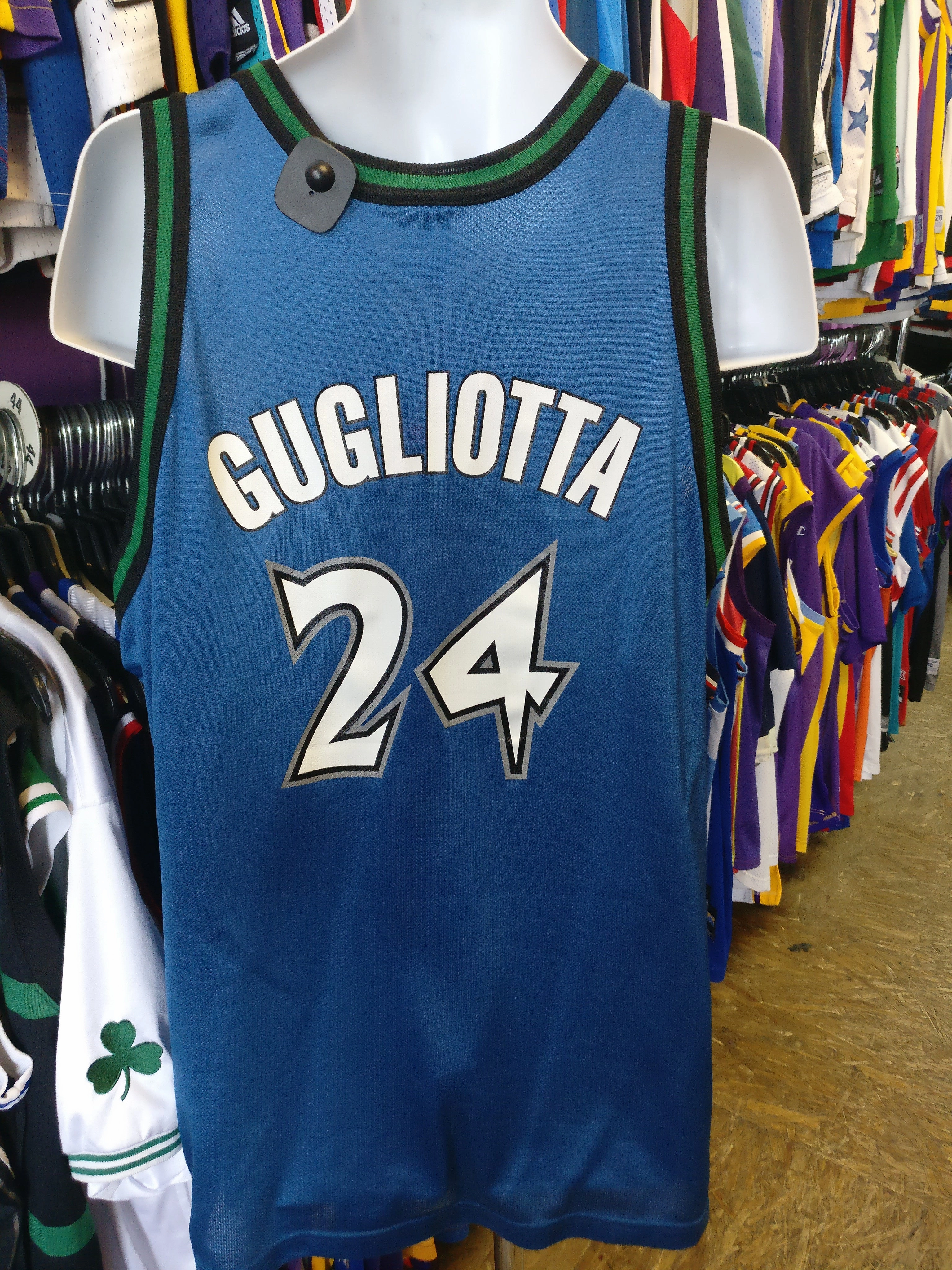 Vtg #24 TOM GUGLIOTTA Minnesota Timberwolves Champion Jersey 48 (Rare)