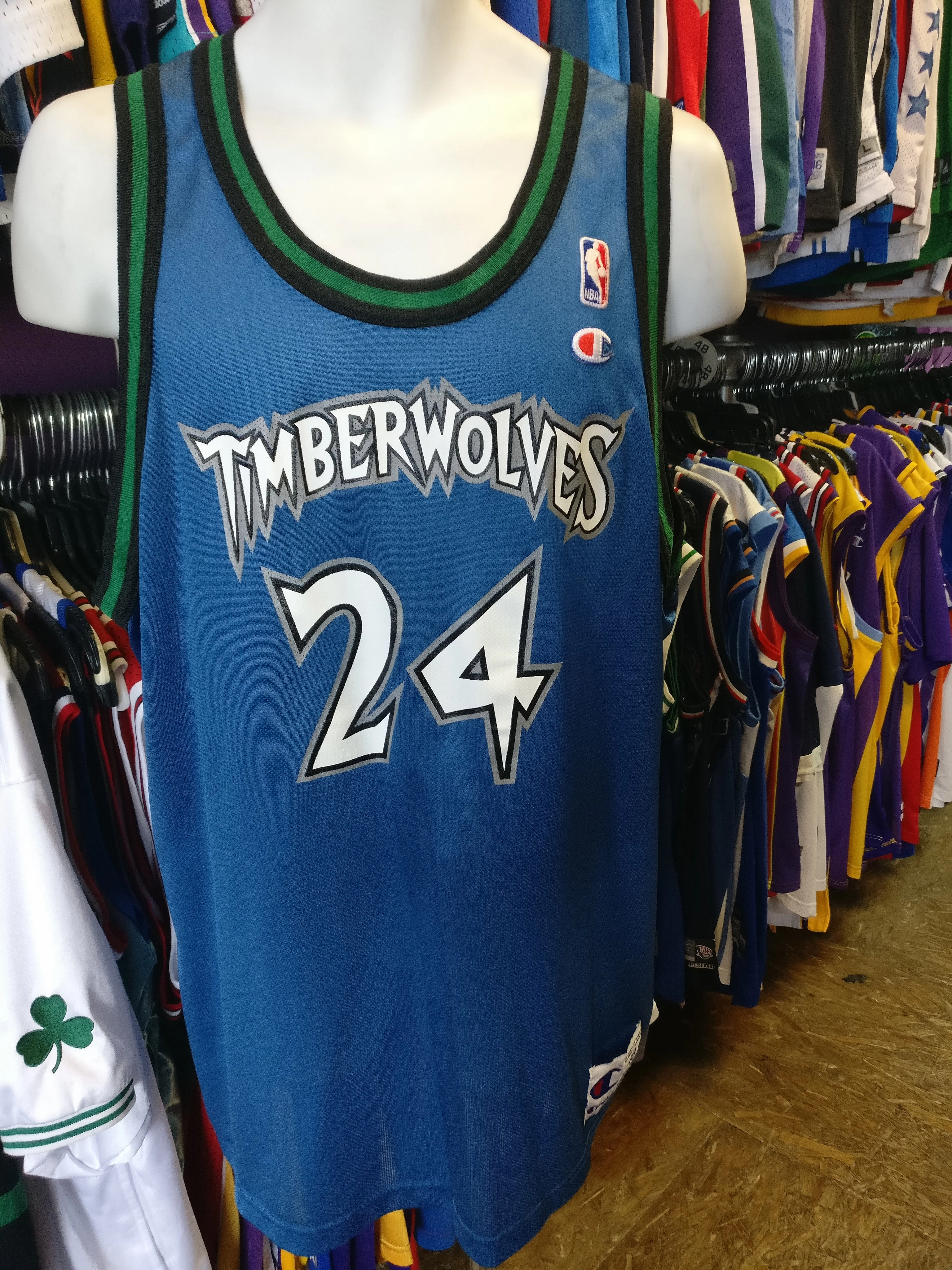 Vtg #24 TOM GUGLIOTTA Minnesota Timberwolves Champion Jersey 48 (Rare)