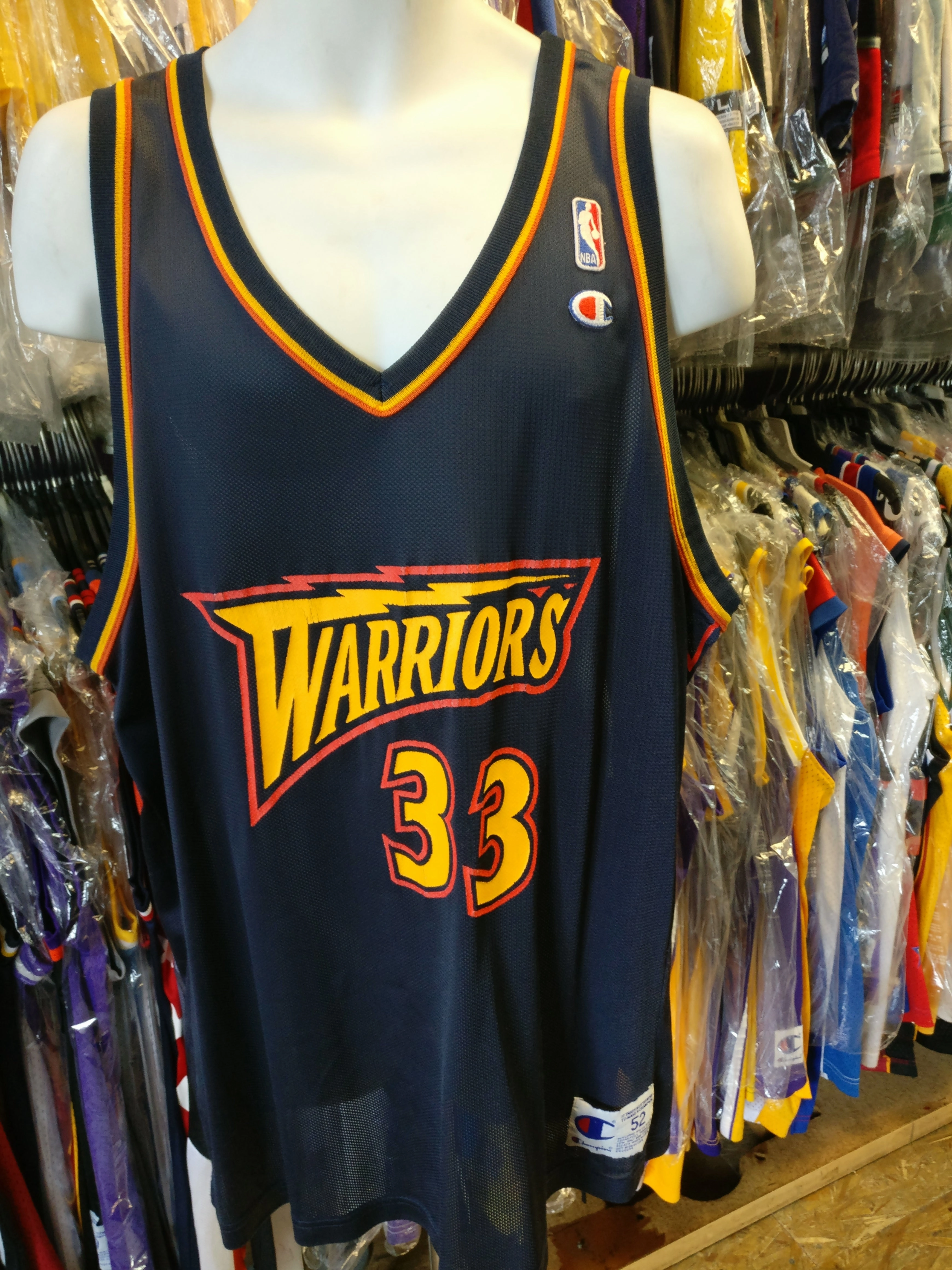 Vtg #33 ANTAWN JAMISON Golden State Warriors NBA Champion Jersey 52