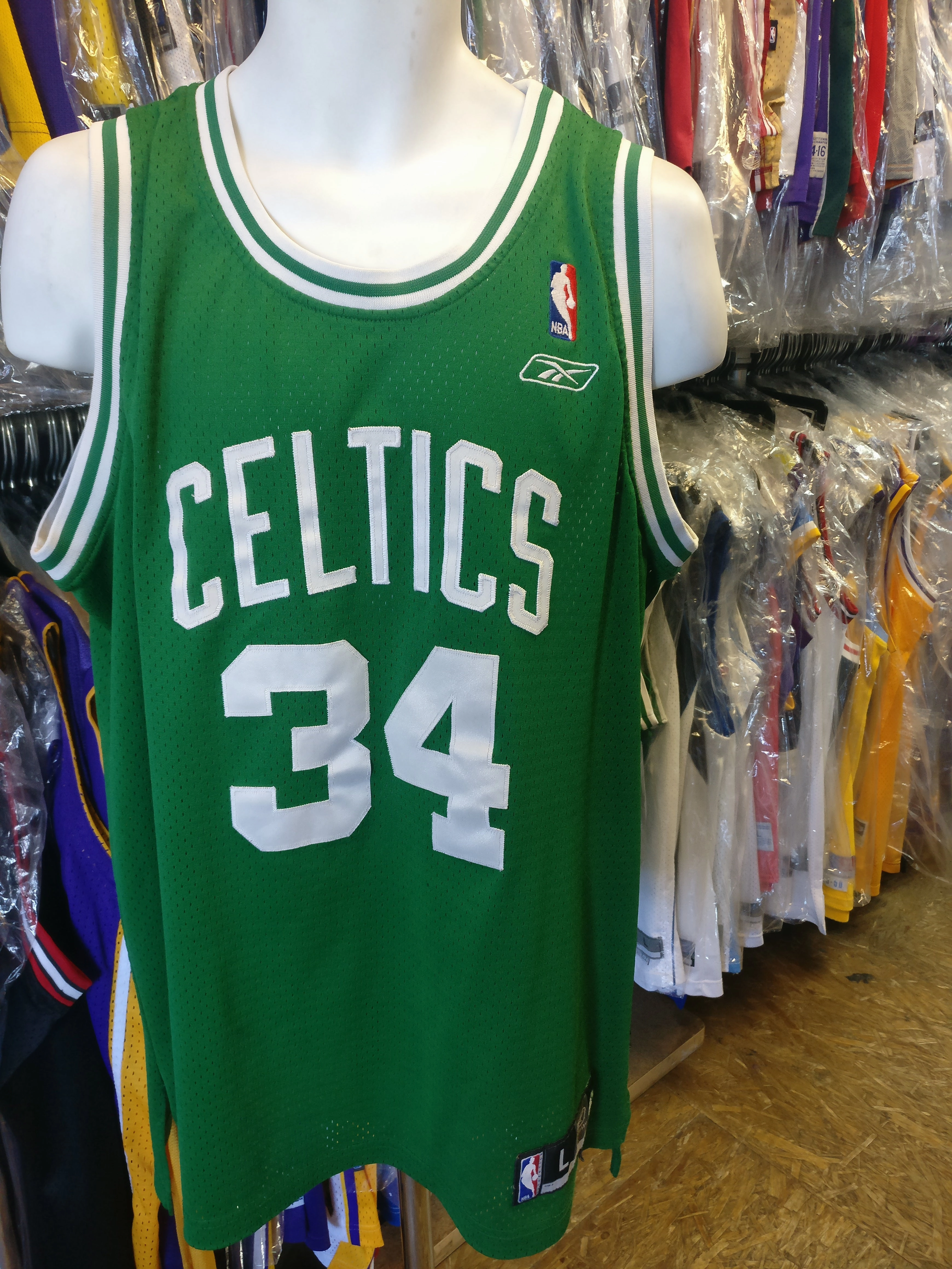 Vtg #34 PAUL PIERCE Boston Celtics NBA Reebok Authentic Jersey L