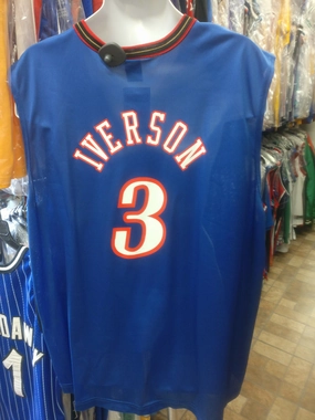 Vtg #3 ALLEN IVERSON Philadelphia 76ers NBA Champion Blue Jersey 48