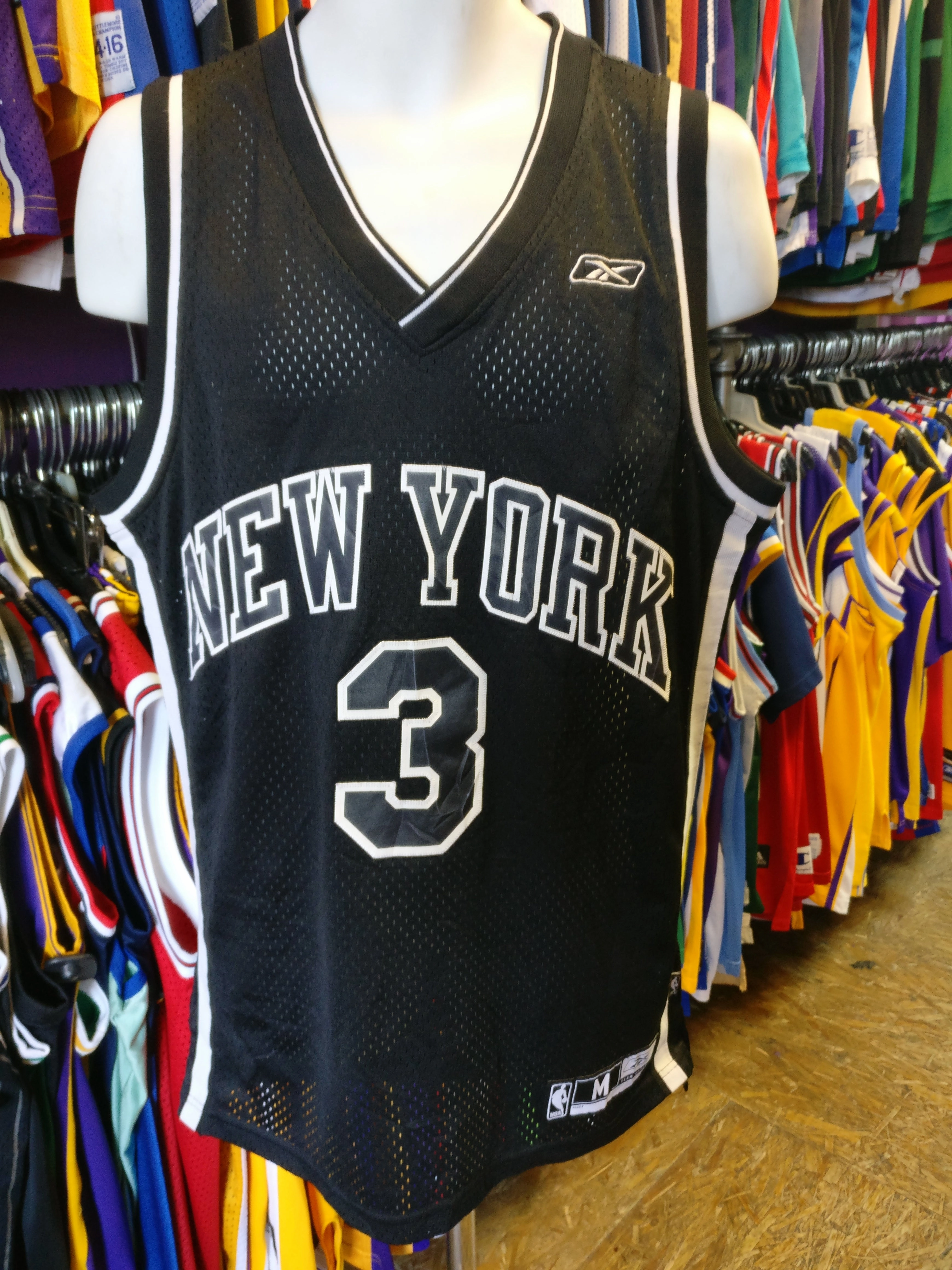 Vtg #3 STEPHON MARBURY New York Knicks NBA Rebook Authentic Jersey M