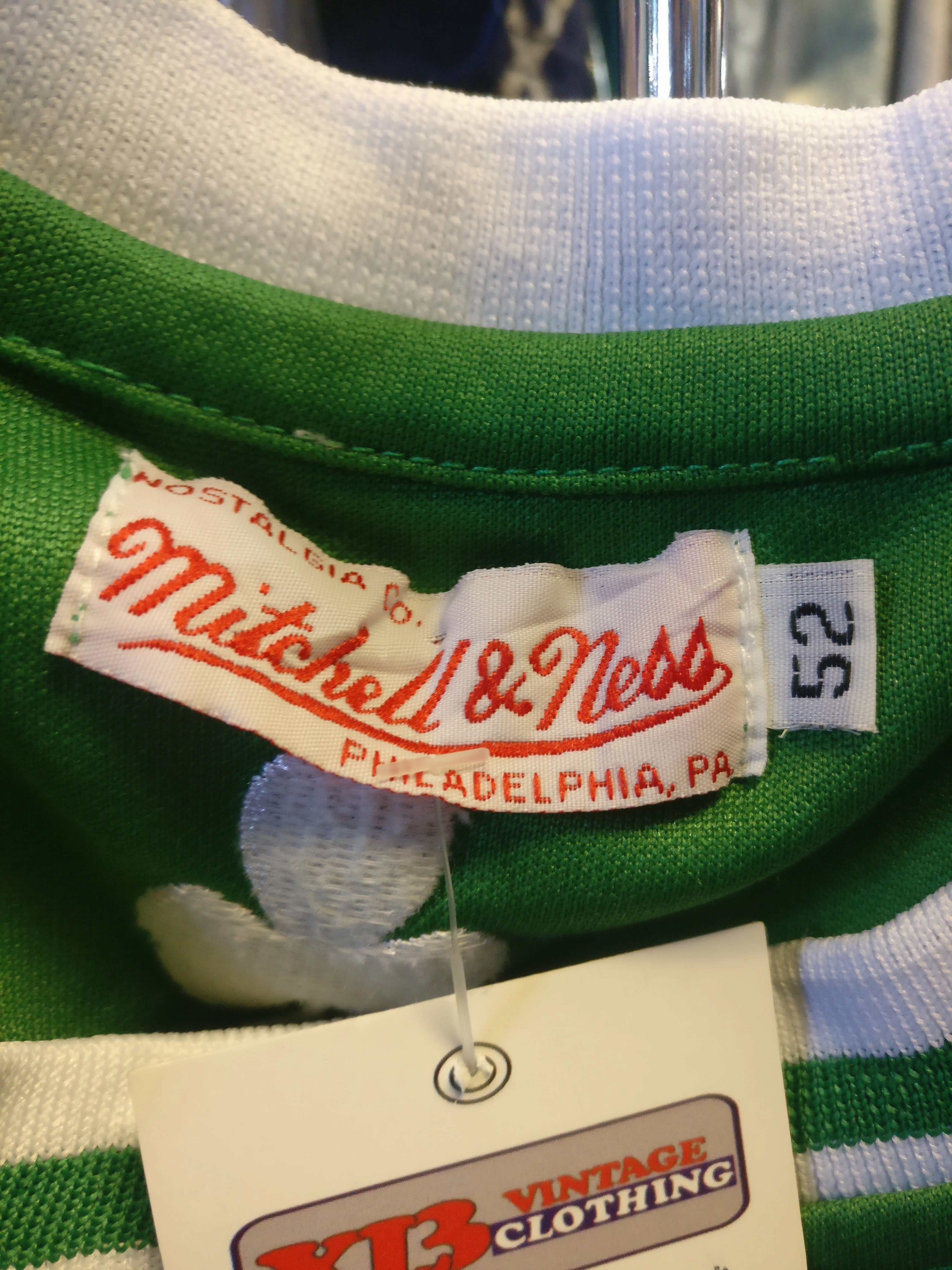 Vtg'85-'86 #33 LARRY BIRD Boston Celtics NBA Mitchell & Ness Jersey 52