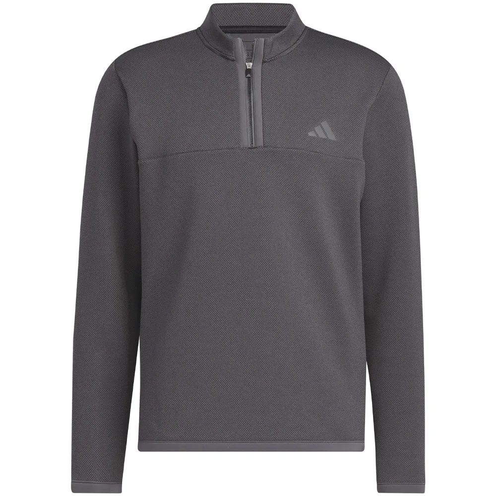 Never Just Walk Step Out Boldly Adidas Microdot 1/4 Zip Pullover - Black/White