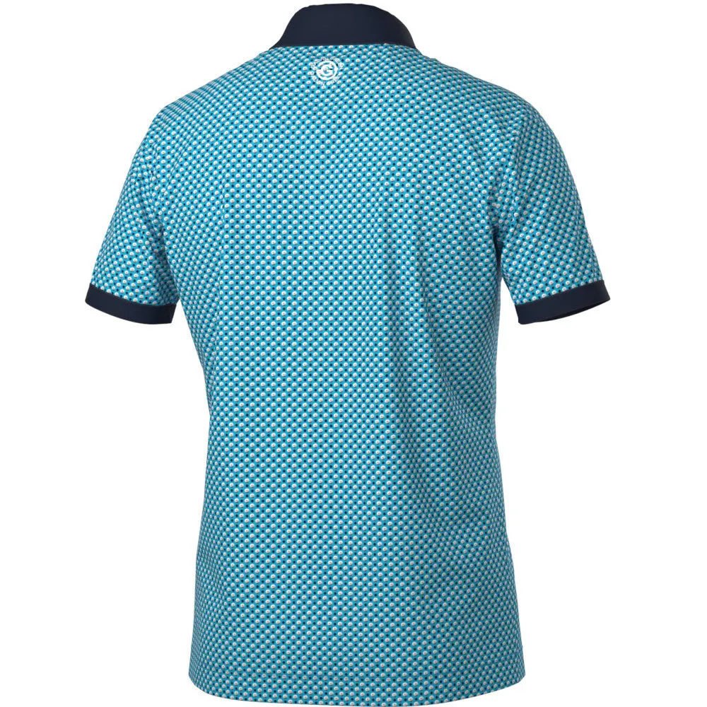 Galvin Green Mate Polo Shirt - Aqua/Navy Walk with Power The Fast Lane Choice