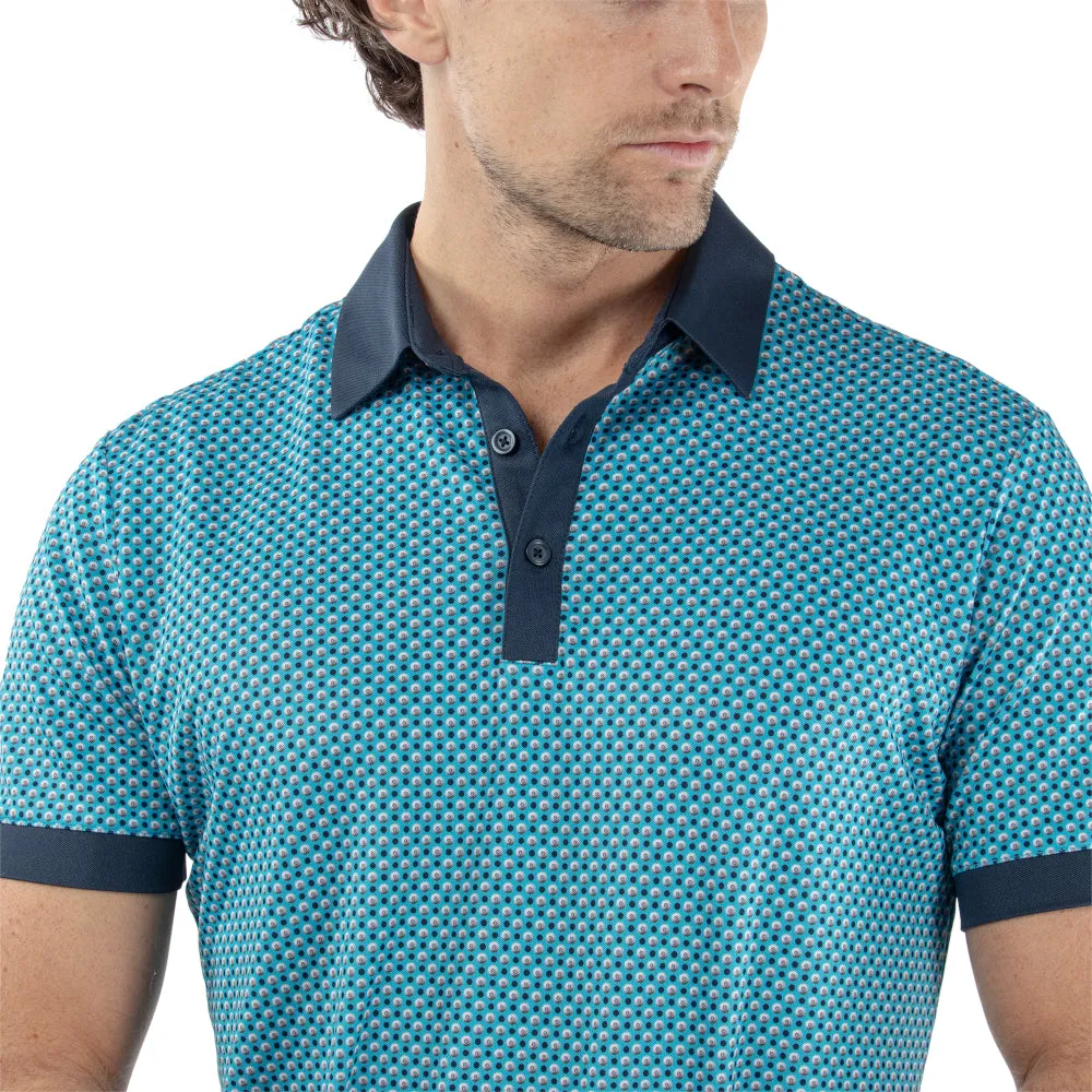 Galvin Green Mate Polo Shirt - Aqua/Navy Confidence Starts Here New Year's Eve Sale