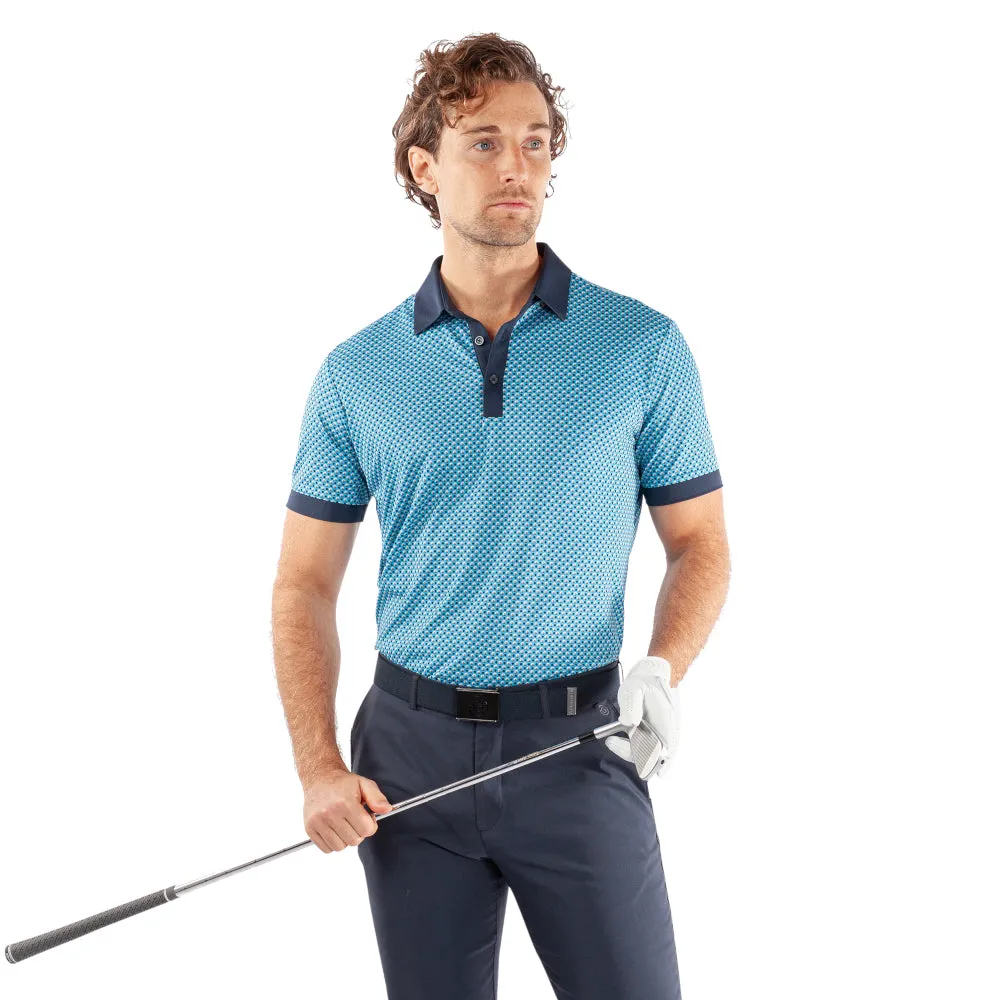 Galvin Green Mate Polo Shirt - Aqua/Navy Walk Loud
