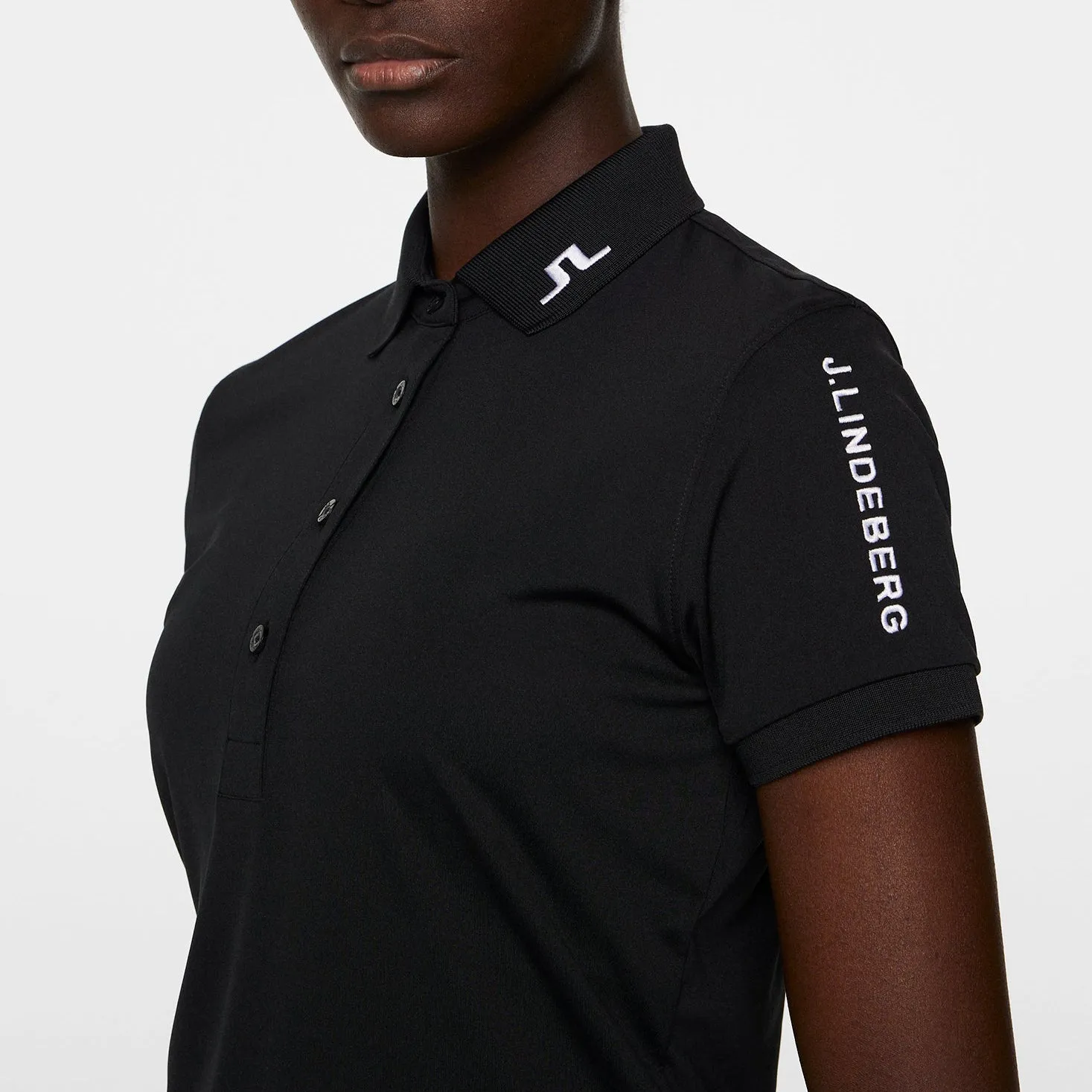 Walk with Purpose J.Lindeberg Women'S Tour Tech Golf Polo Shirt - Black