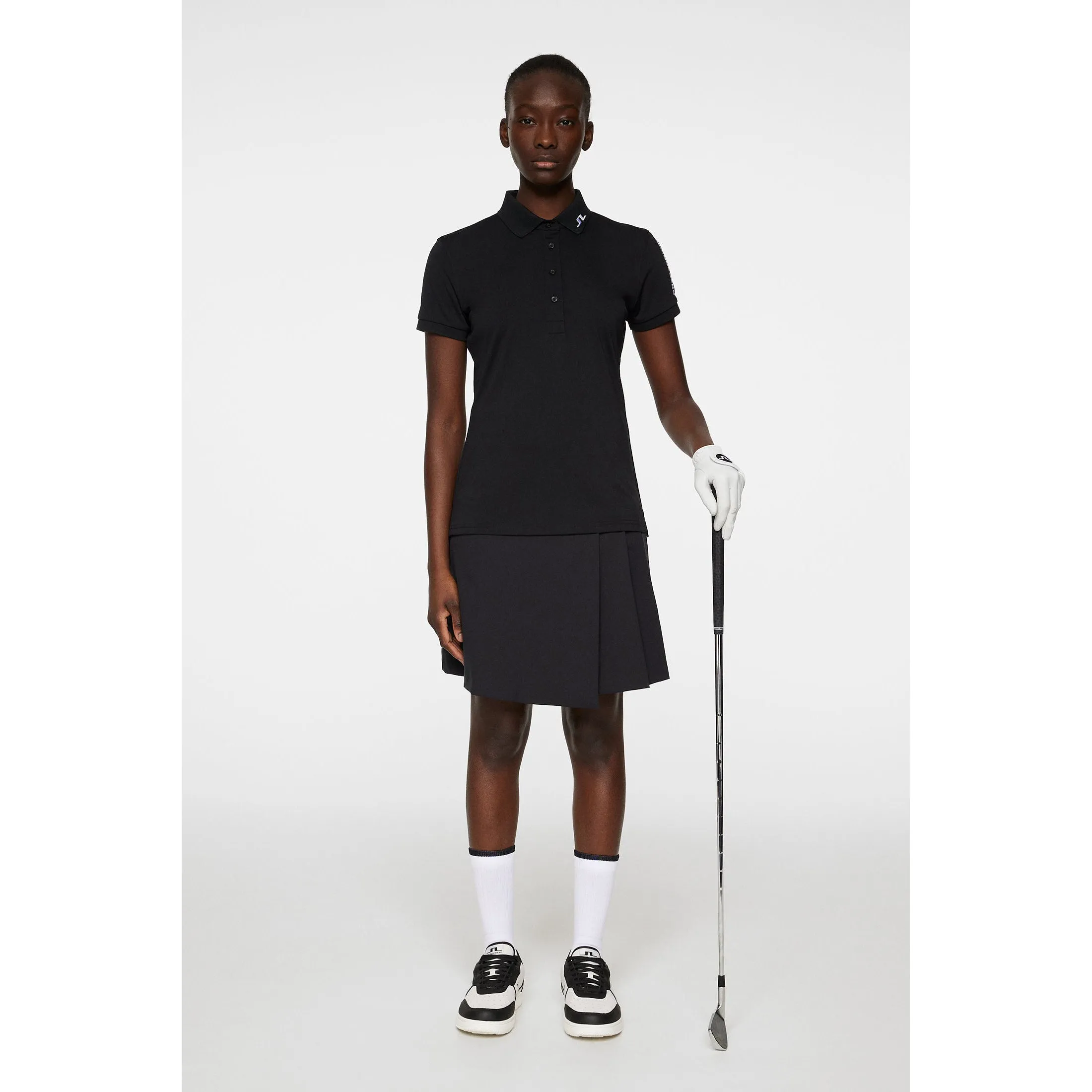 J.Lindeberg Women'S Tour Tech Golf Polo Shirt - Black Break Boundaries