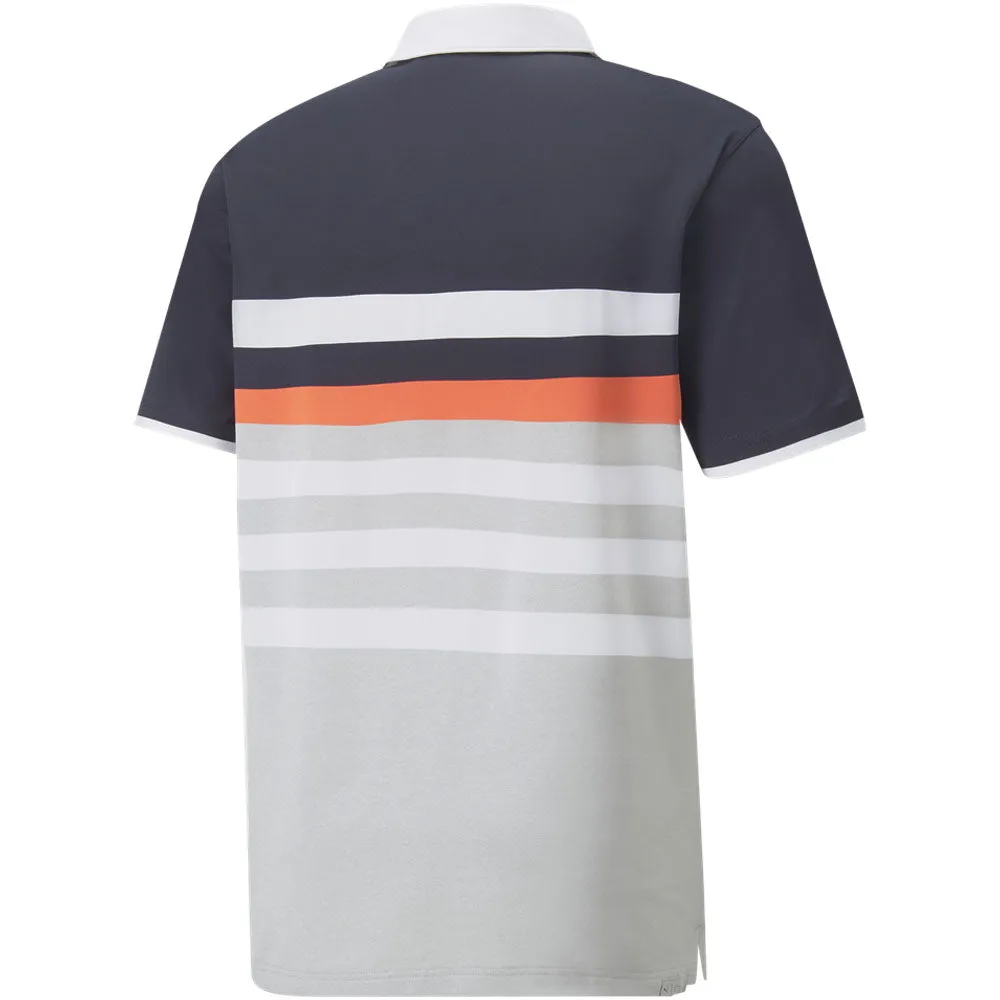Puma Mattr One Way Polo Shirt - Navy Blazer/Hot Coral Move Like You Mean It
